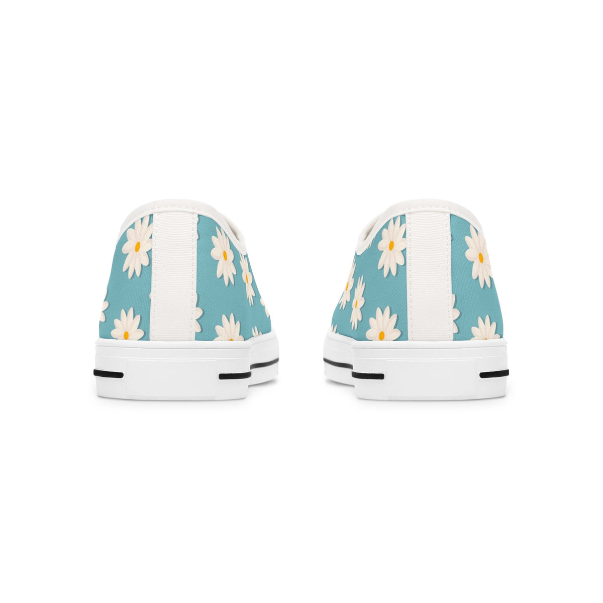 Daisy Print Low Top Sneakers – Retro Floral Canvas Shoes