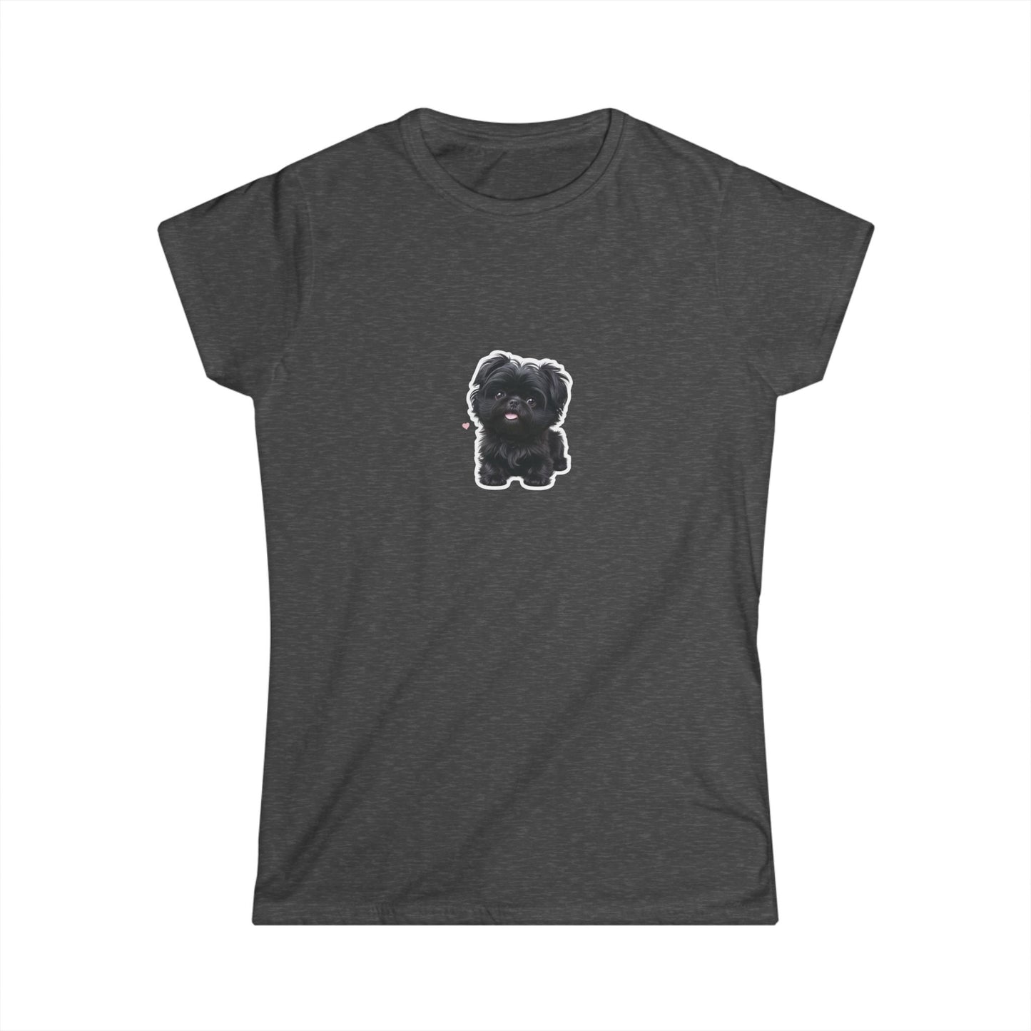 Cute Dog Graphic Women's Softstyle Tee, Pet Lover Gift, Casual Wear, Dog Mom Shirt, Animal Lover Top, Birthday Gift, Everyday Comfort