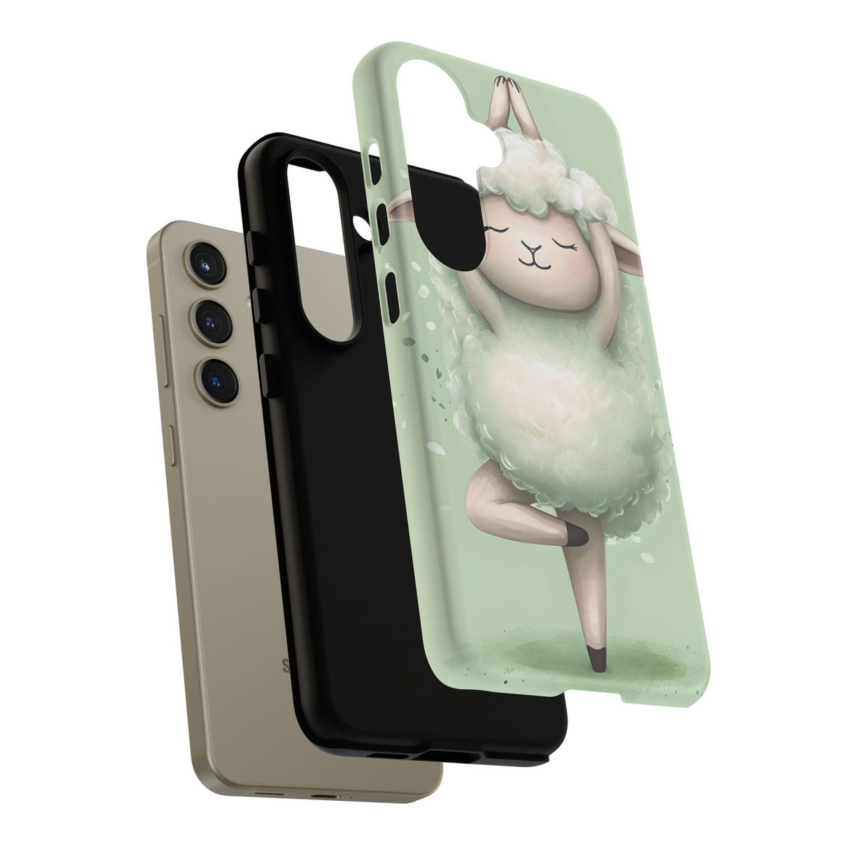 Cute Yoga Sheep Phone Case — Pastel Lamb Ballerina Protective Cover