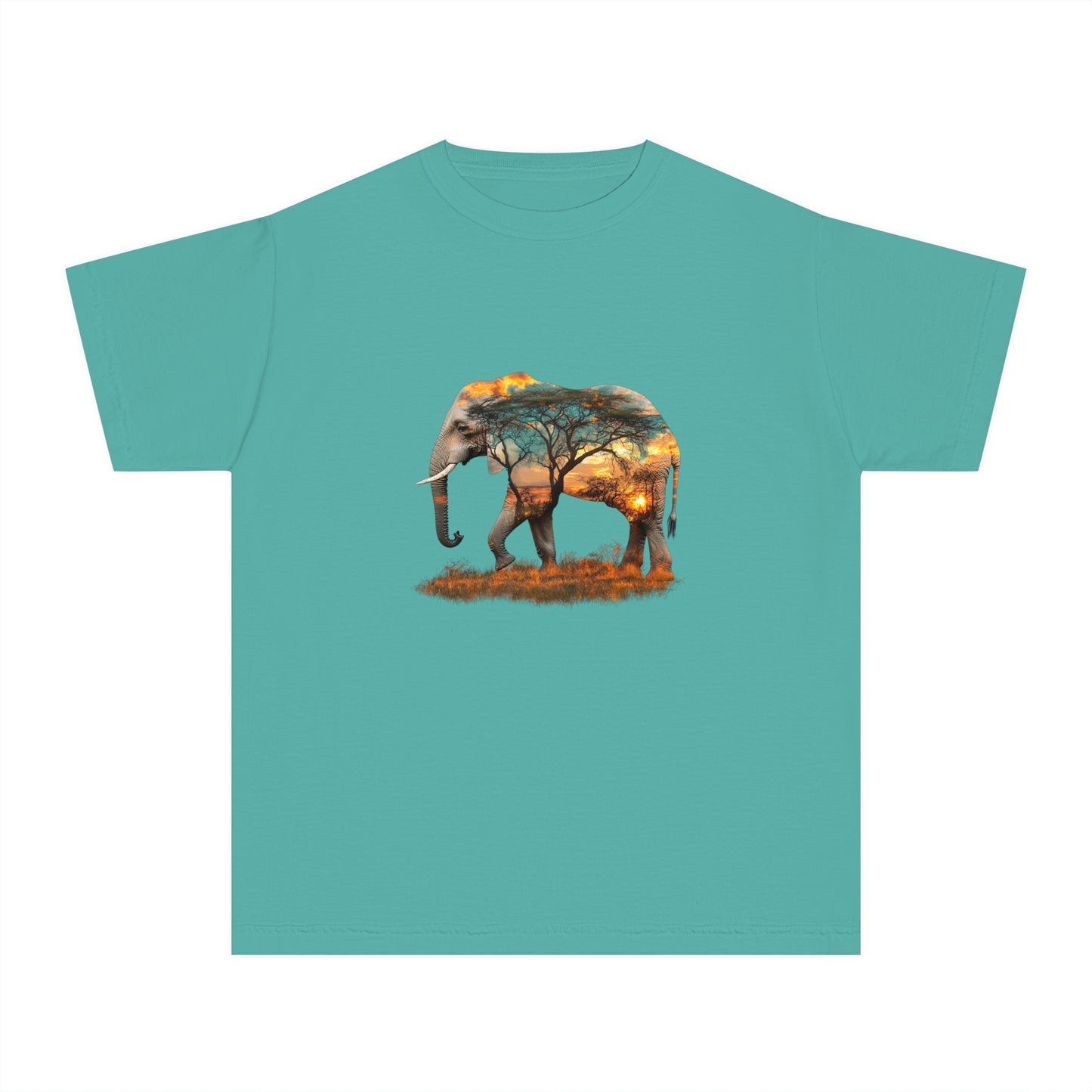 Elephant Silhouette Youth Tee | Nature Lover Shirt, Kids Wildlife Gift, Eco-Friendly Apparel, Safari Theme Tee, Adventure Clothing