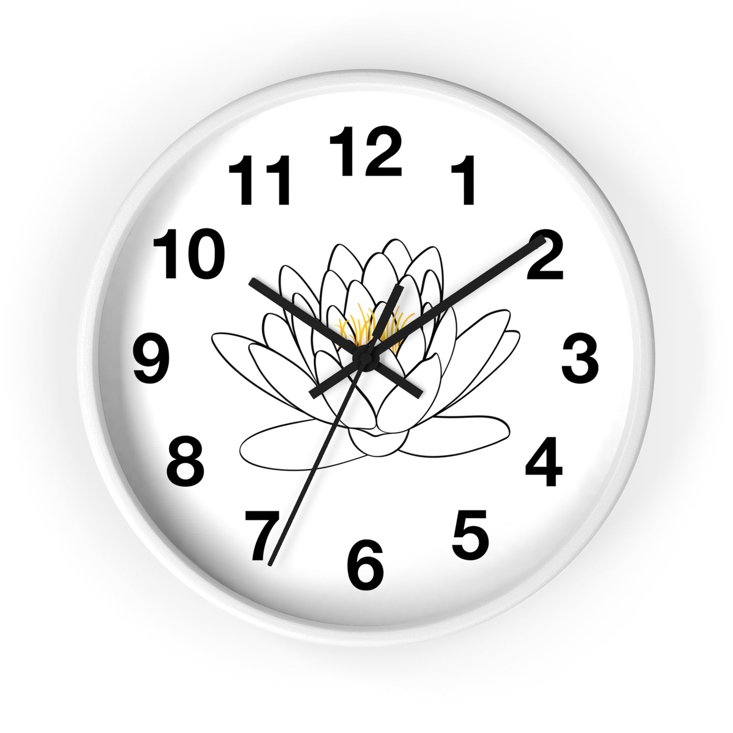 Lotus Flower Wall Clock, Boho Home Decor, Meditation Gift, Office Timepiece, Unique Wall Art, Zen Decor