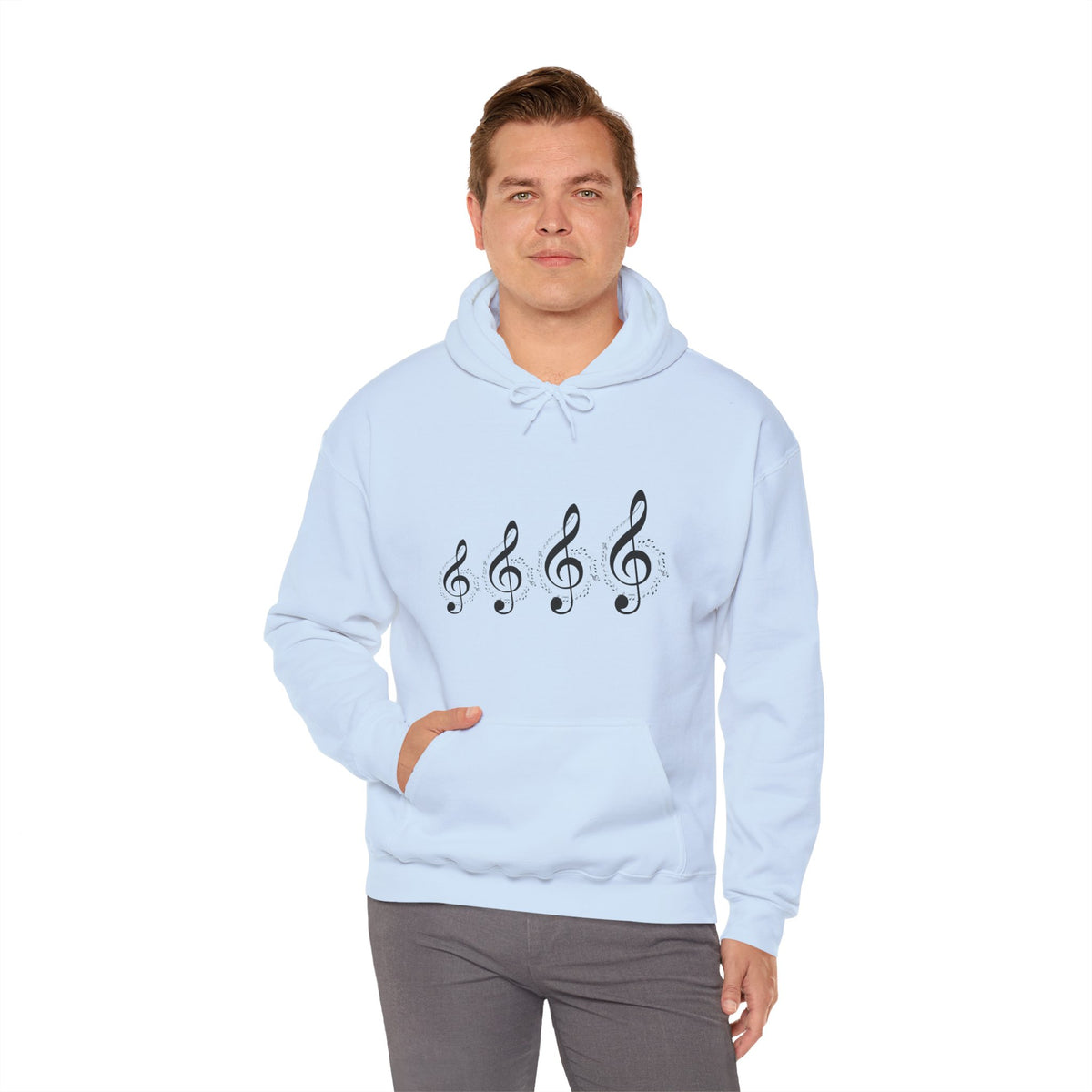 Treble Clef Hoodie – Minimal Music Note Graphic Sweatshirt for Musicians