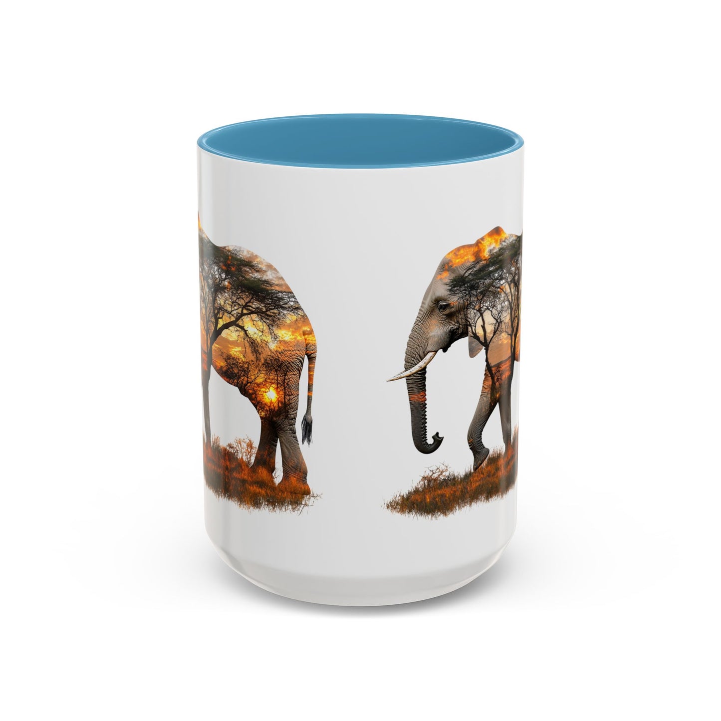 Elegant Elephant Accent Coffee Mug - Nature Lover Gift, Animal Lover Mug, Unique Home Decor, Wildlife Conservation, Travel Mug