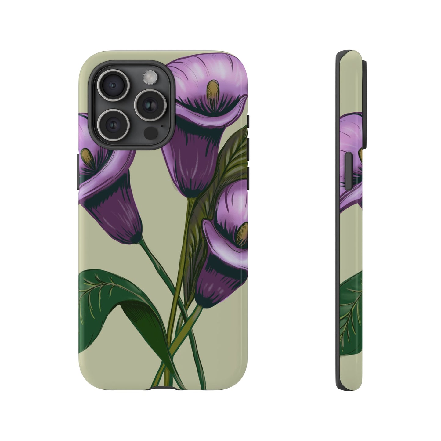 Floral Phone Case - Tough Cases, Purple Flower Design, Cell Phone Accessories, Gift for Her, Nature Lover Essentials