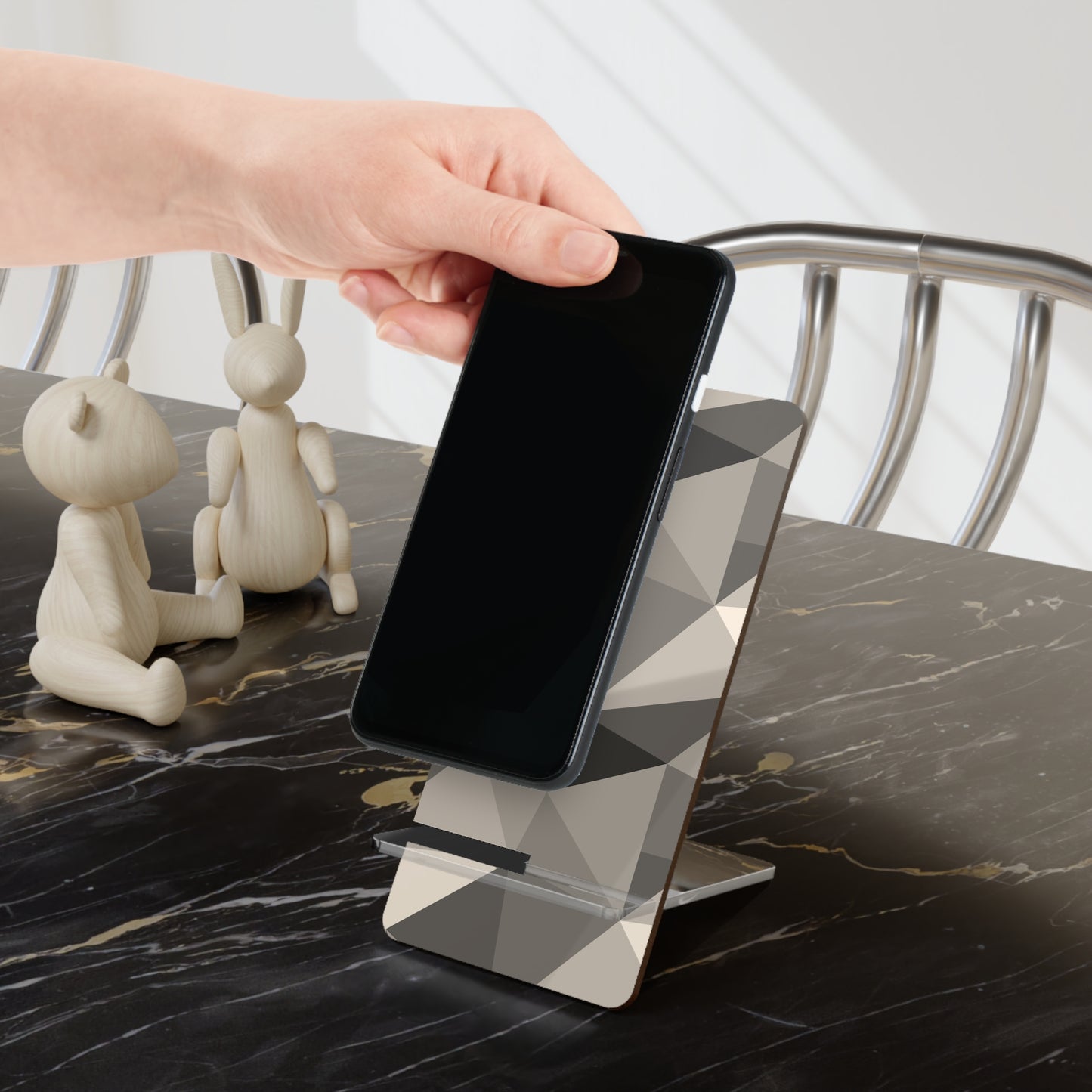 Geometric Smartphone Stand, Minimalist Desk Organizer, Modern Home Decor, Phone Holder, Stylish Gift for Tech Lovers