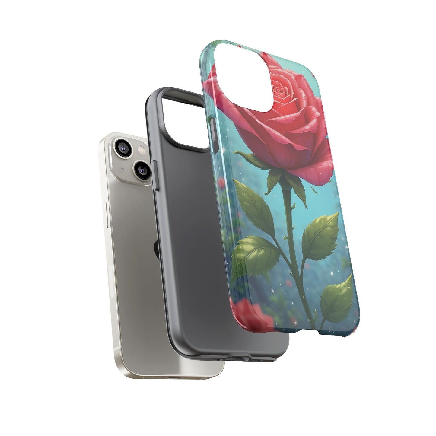 Floral Phone Case, Tough Cases with Elegant Rose Design, Stylish iPhone Cover, Rose Flower Gift for Nature Lovers, Unique Mobile Accessories