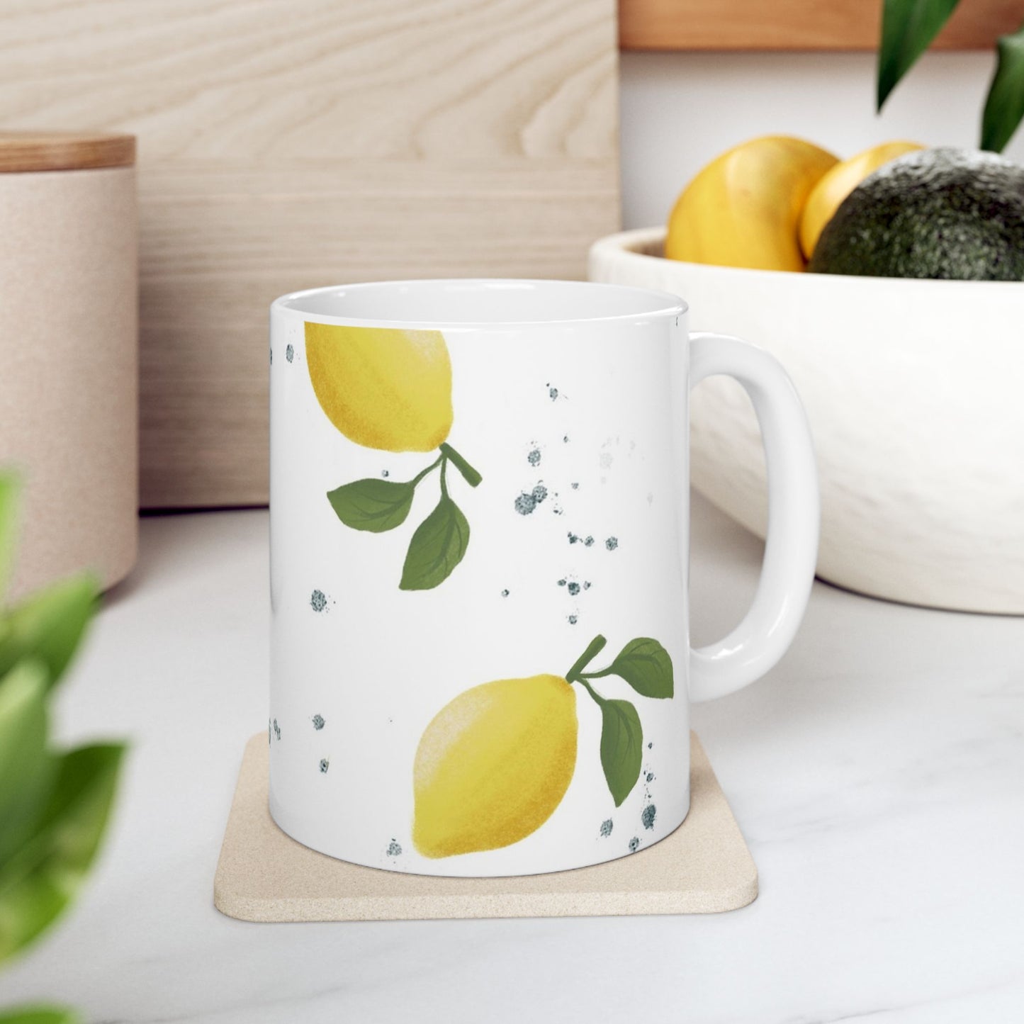Lemon Grove Ceramic Mug | Citrus Decor Gift, Kitchen Tea Cup, Summer Vibes Drinkware, Eco-Friendly Coffee Mug, Lemon Lover's Collection