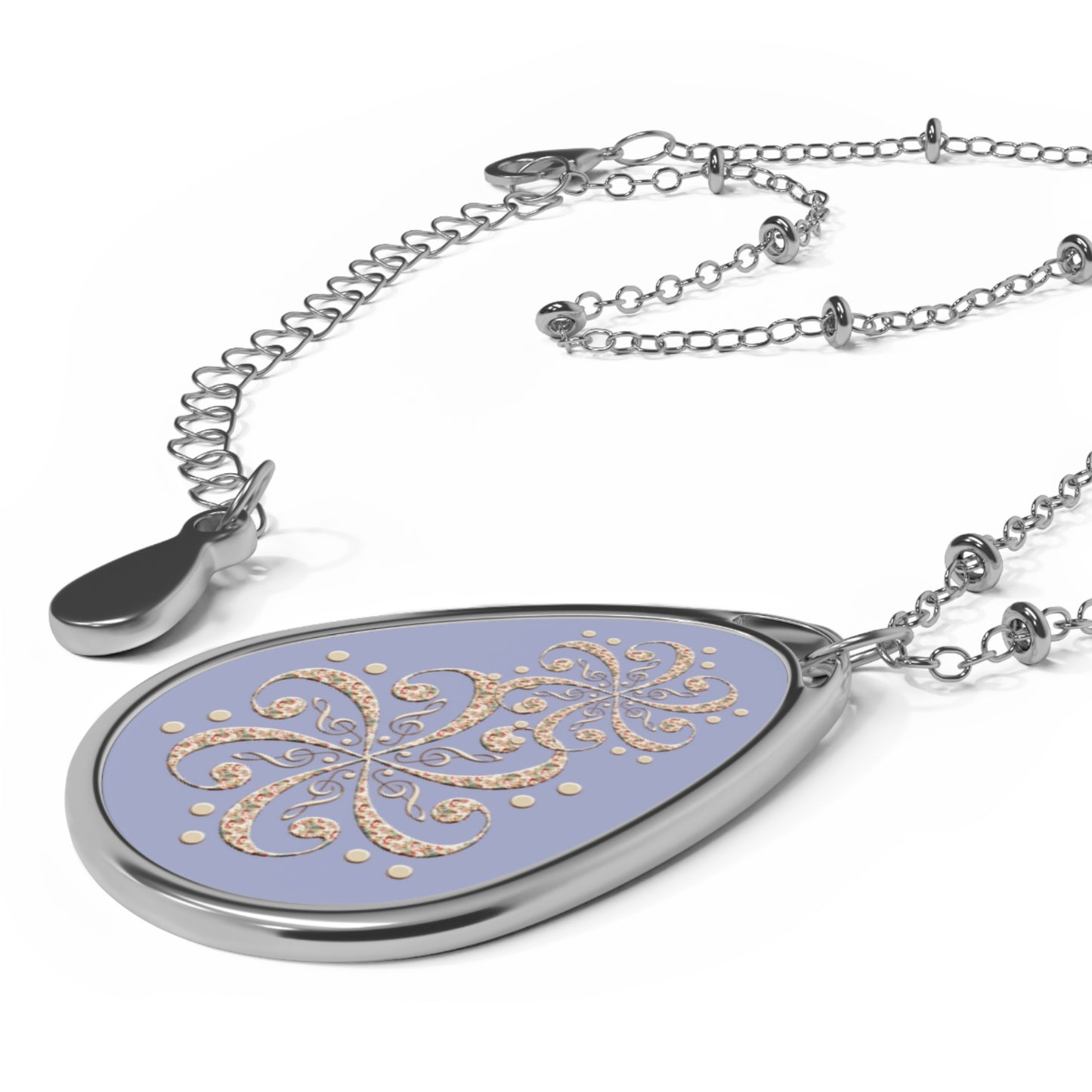 Elegant Oval Necklace with Swirling Design, Bohemian Jewelry, Gift for Her, Minimalist Pendant, Unique Handmade Accessories