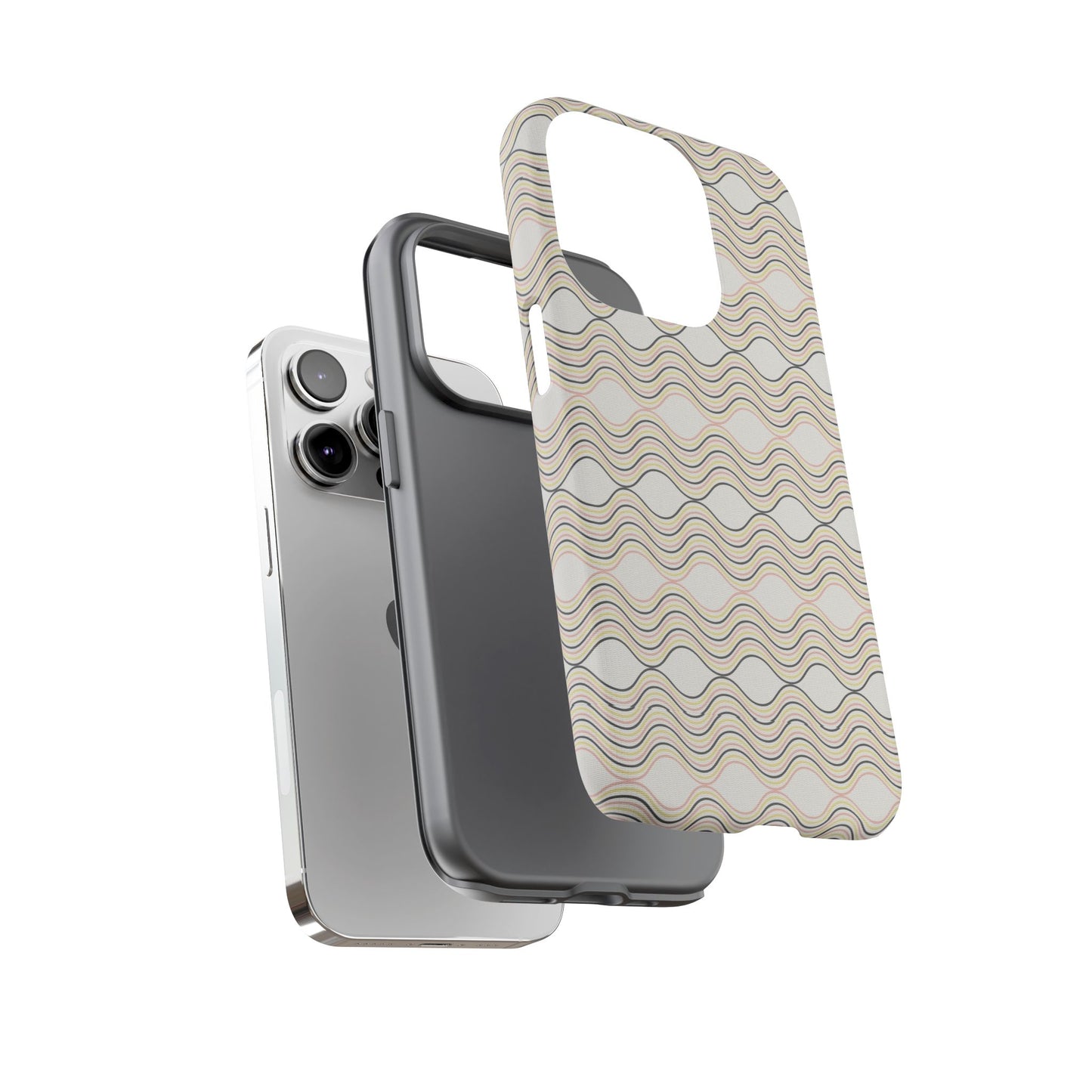 Stylish Phone Case for Tough Protection, Wavy Design, Chic Accessory, Gift for Her, Trendy Tech, Holiday Gift Idea
