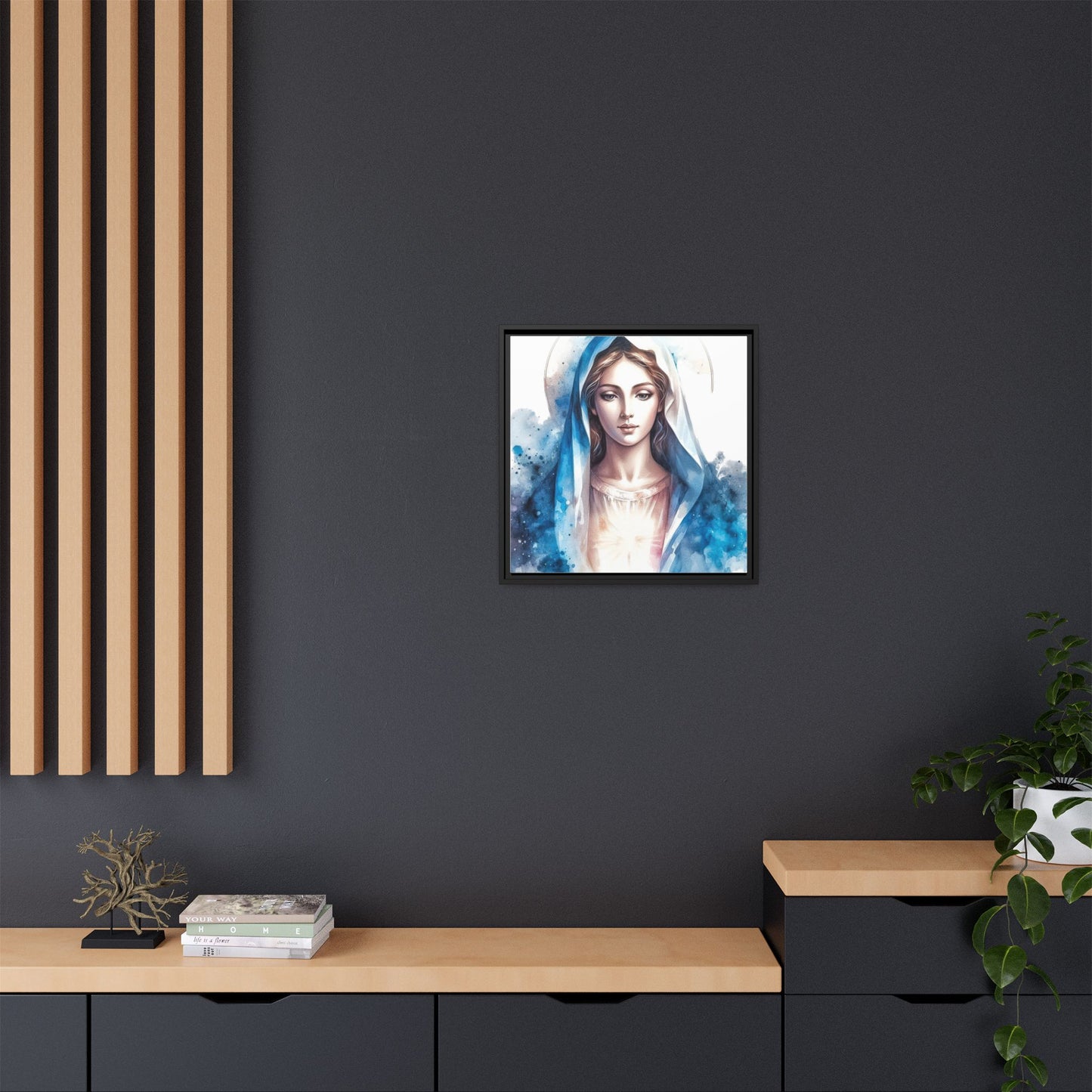 Framed Canvas Art Print, Spiritual Decor, Religious Artwork, Wall Decor, Gift for Faith, Elegant Home Decoration