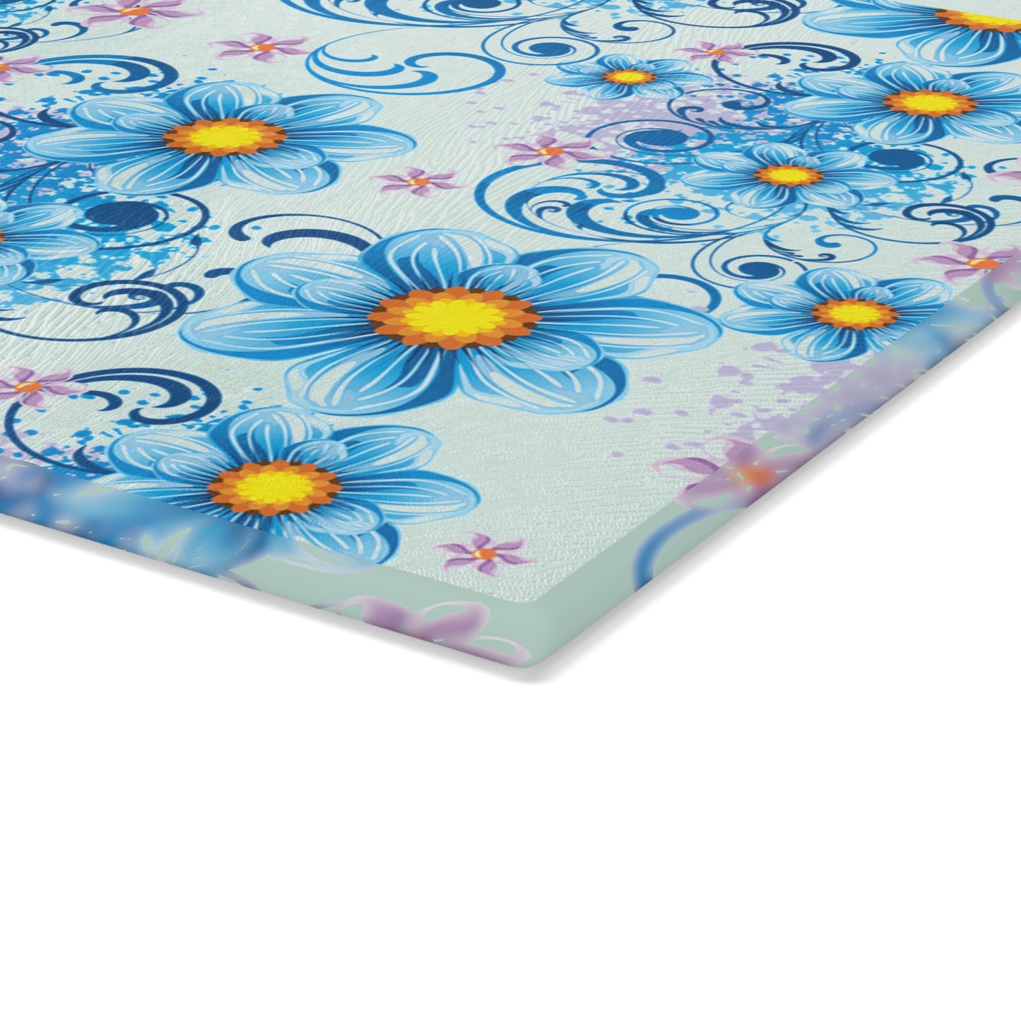 Floral Glass Cutting Board | Kitchen Decor, Gift for Home Chefs, Housewarming, Wedding, Unique Kitchenware