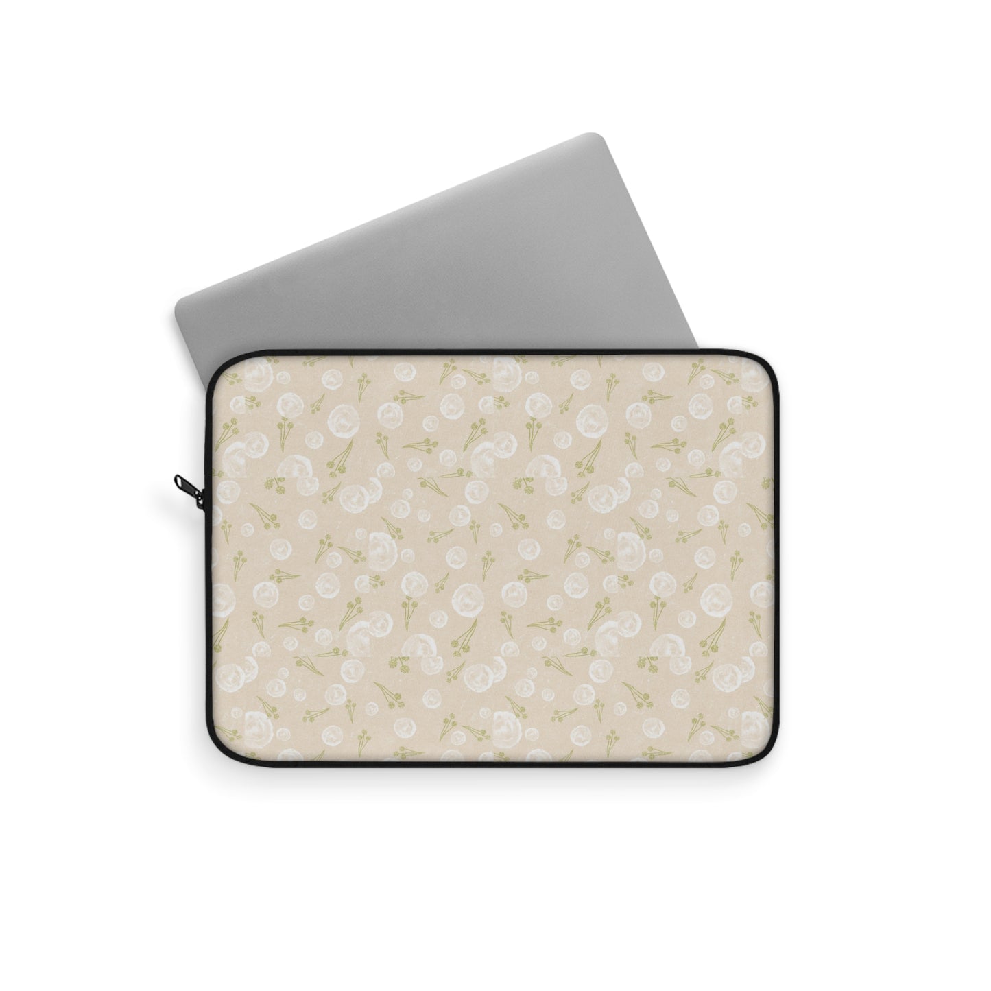 Chic Floral Laptop Sleeve - Stylish Computer Case, MacBook Protector, Unique Gift for Students, Elegant Tech Accessory