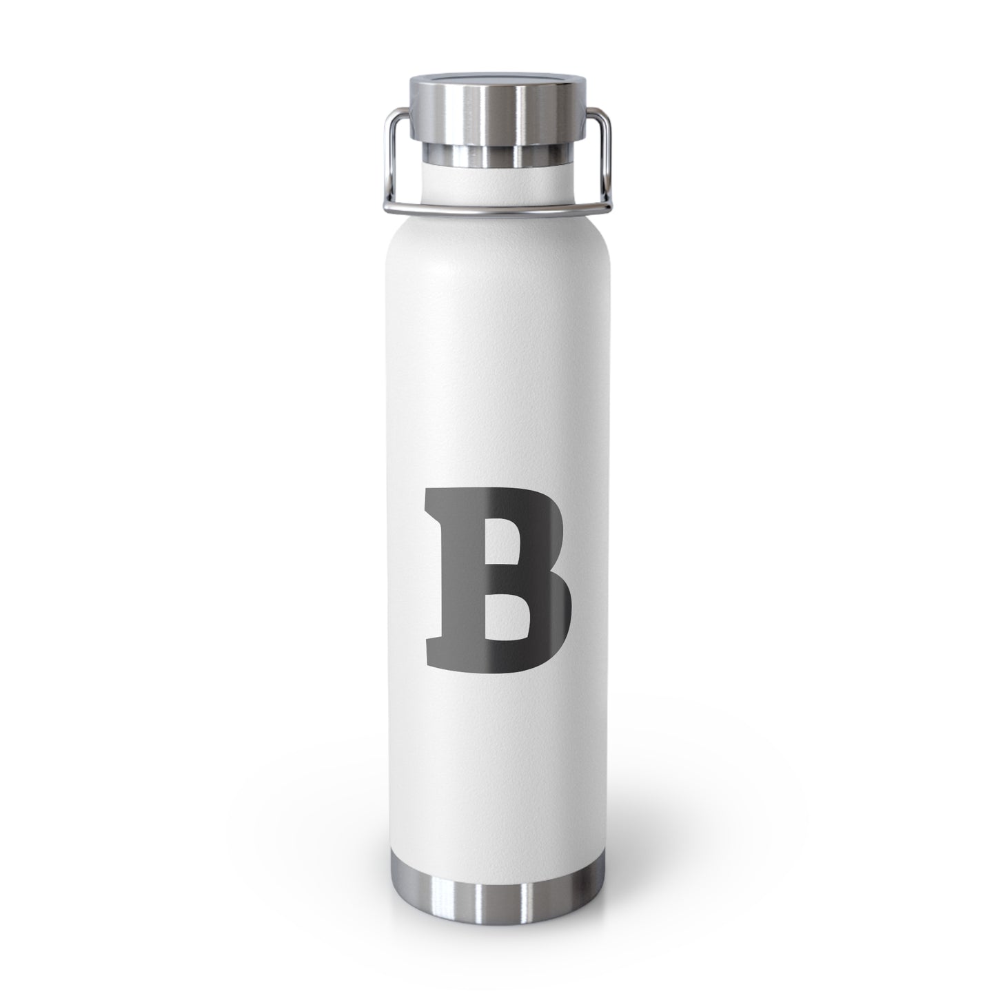 Personalized Copper Insulated Water Bottle, 22oz - "B" Custom Monogram, Travel Mug, Fitness Bottle, Hydration Gift, Eco-Friendly