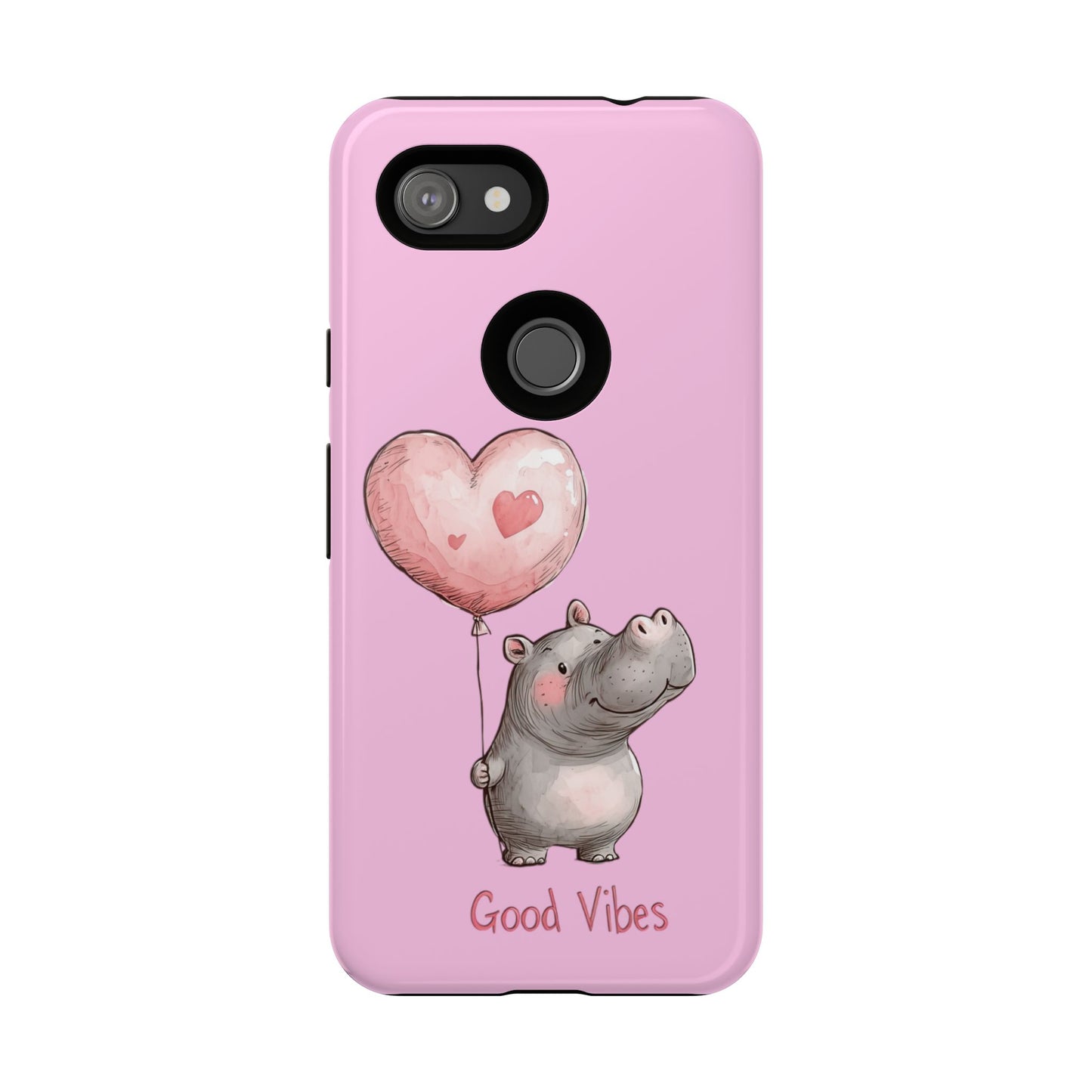Cute Hippo Phone Case | Good Vibes, Gift for Friends, Cute Phone Accessories, Animal Lover Gift, Happy Phone Cover