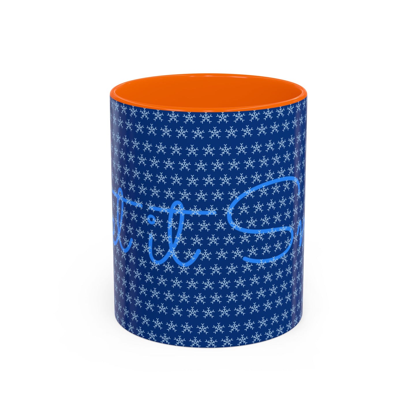 Snowy Night Accent Coffee Mug - Cozy Winter Drinkware, Seasonal Gifts, Holiday Décor, Comfortable Sipping, Blue Design