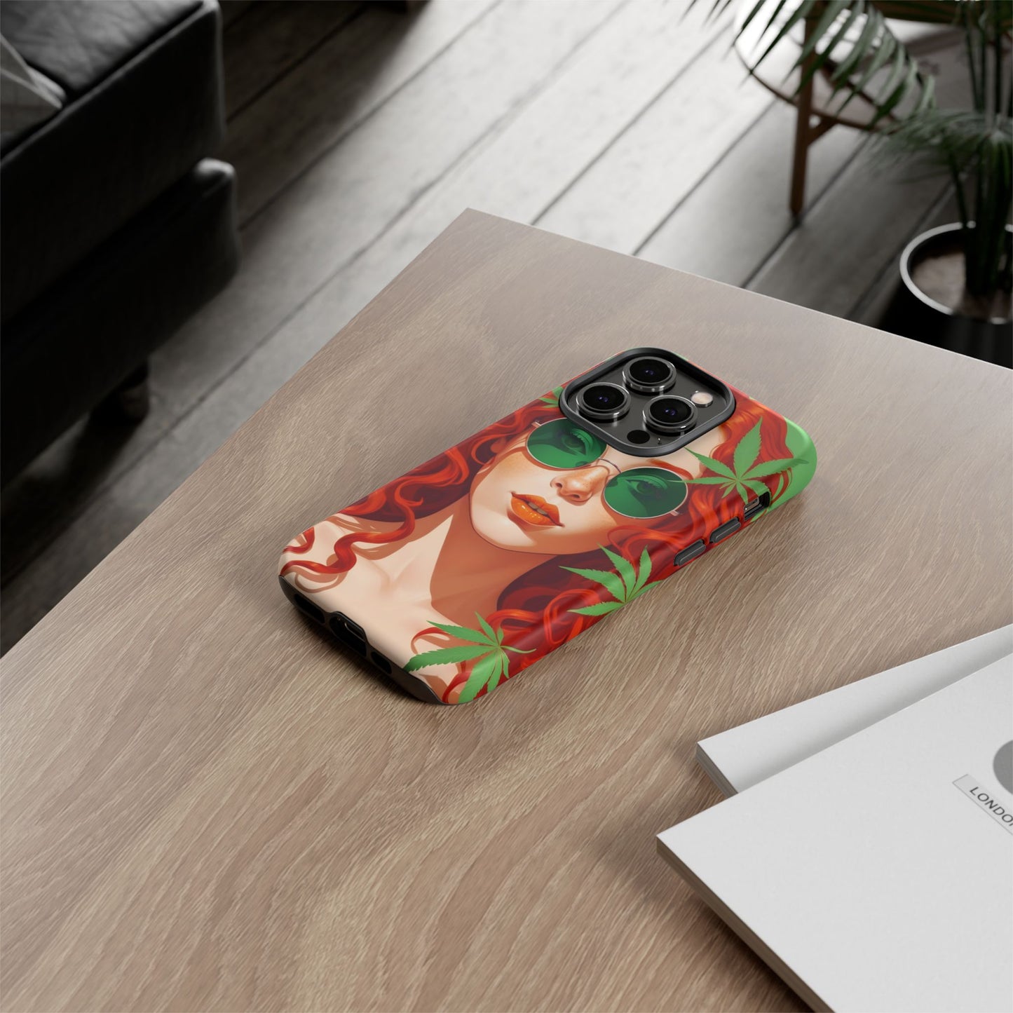 Vibrant Phone Case with Retro Greenery Design, Trendy Case for Casual Look, Gift for Her, Summer Vibes, Unique Phone Accessory