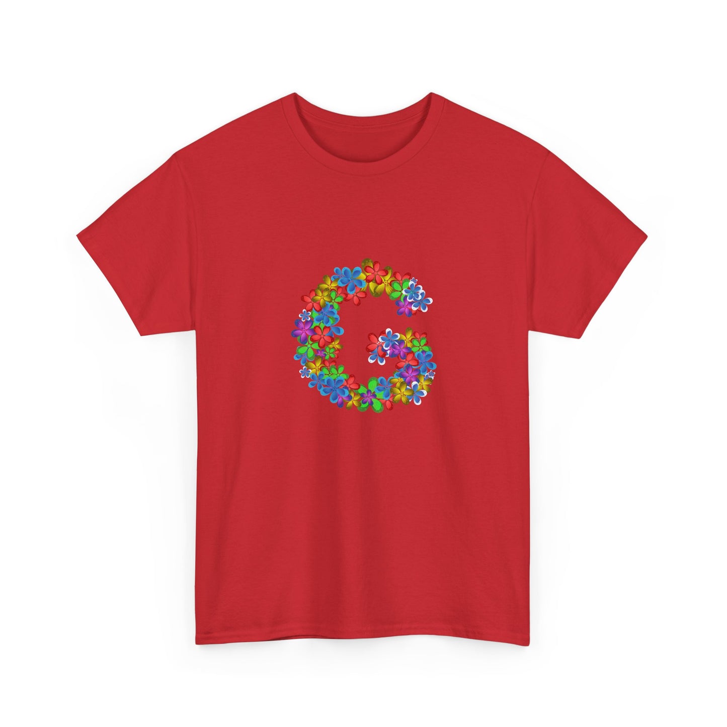 Floral Initial Unisex Tee - Personalized Gift, Casual Summer Wear, Birthday Present, Eco-Friendly Tee, Customizable Clothing