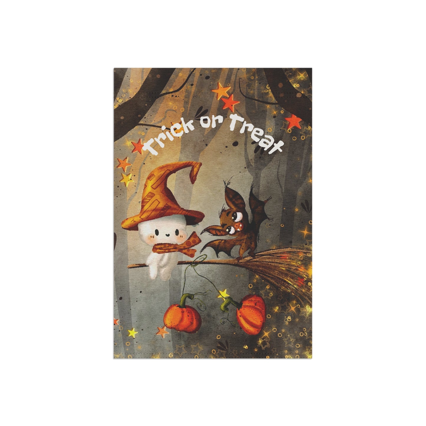 Halloween Garden Banner, Trick or Treat Decor, Seasonal Outdoor Flag, Fall Celebration Decoration, Holiday Yard Sign