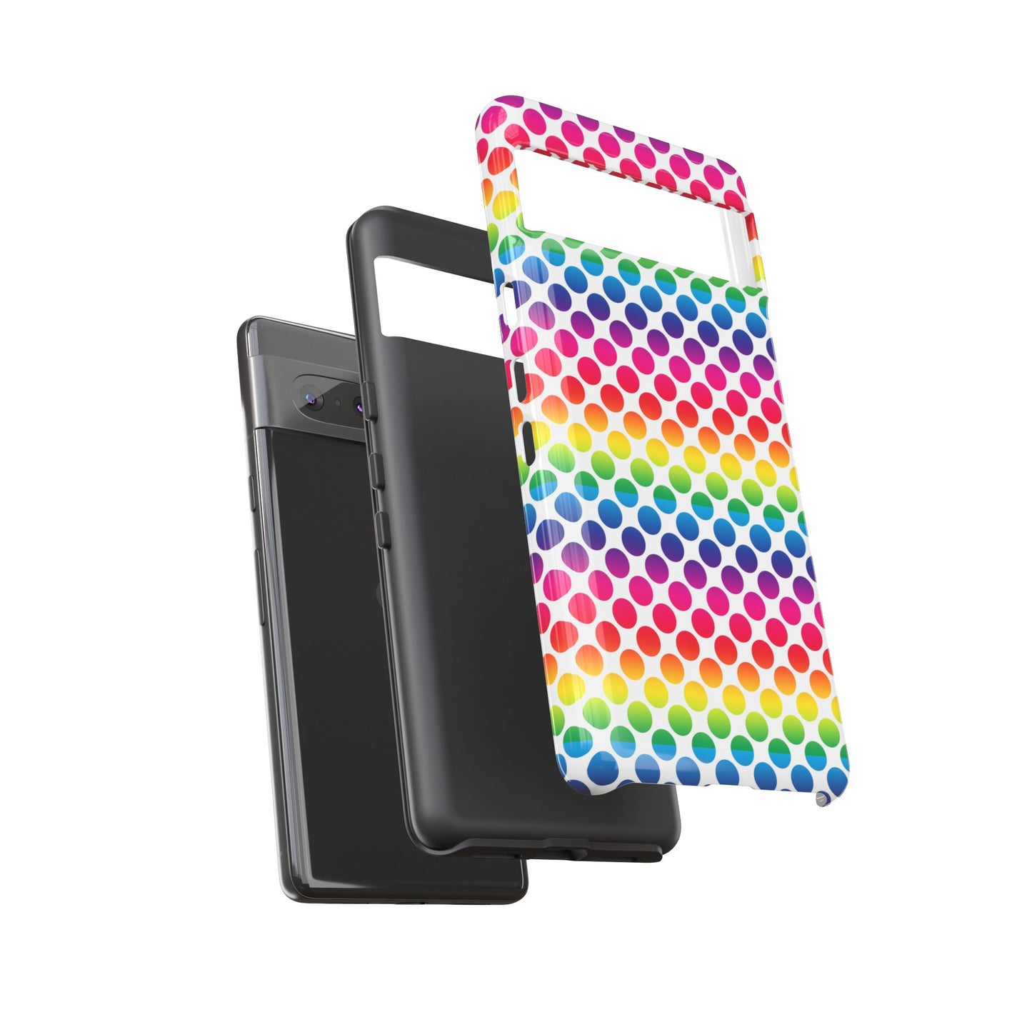 Rainbow Dot Phone Case, Colorful Phone Cover, Fun Phone Accessory, Gift for Friends, Trendy Mobile Case