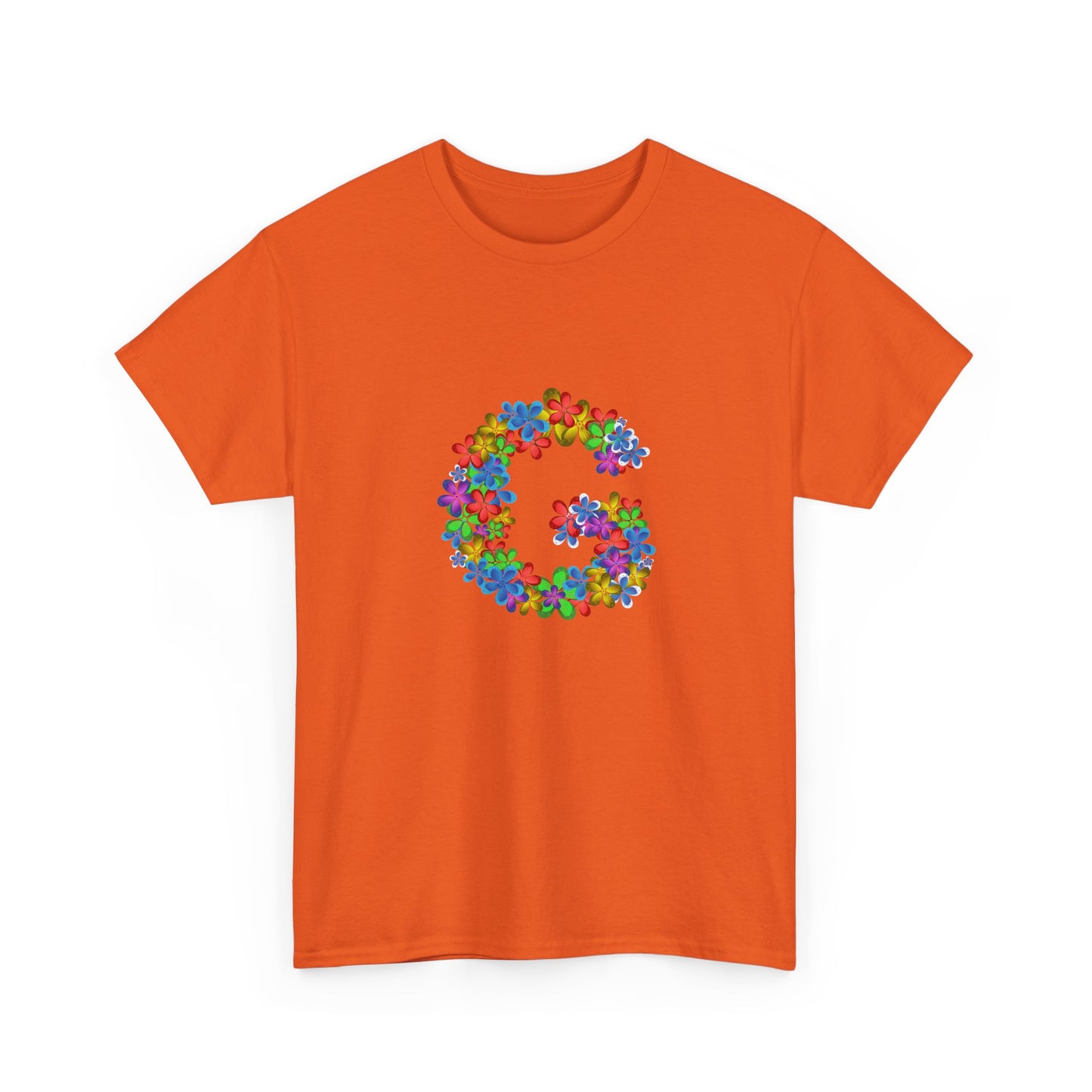 Floral Initial Unisex Tee - Personalized Gift, Casual Summer Wear, Birthday Present, Eco-Friendly Tee, Customizable Clothing