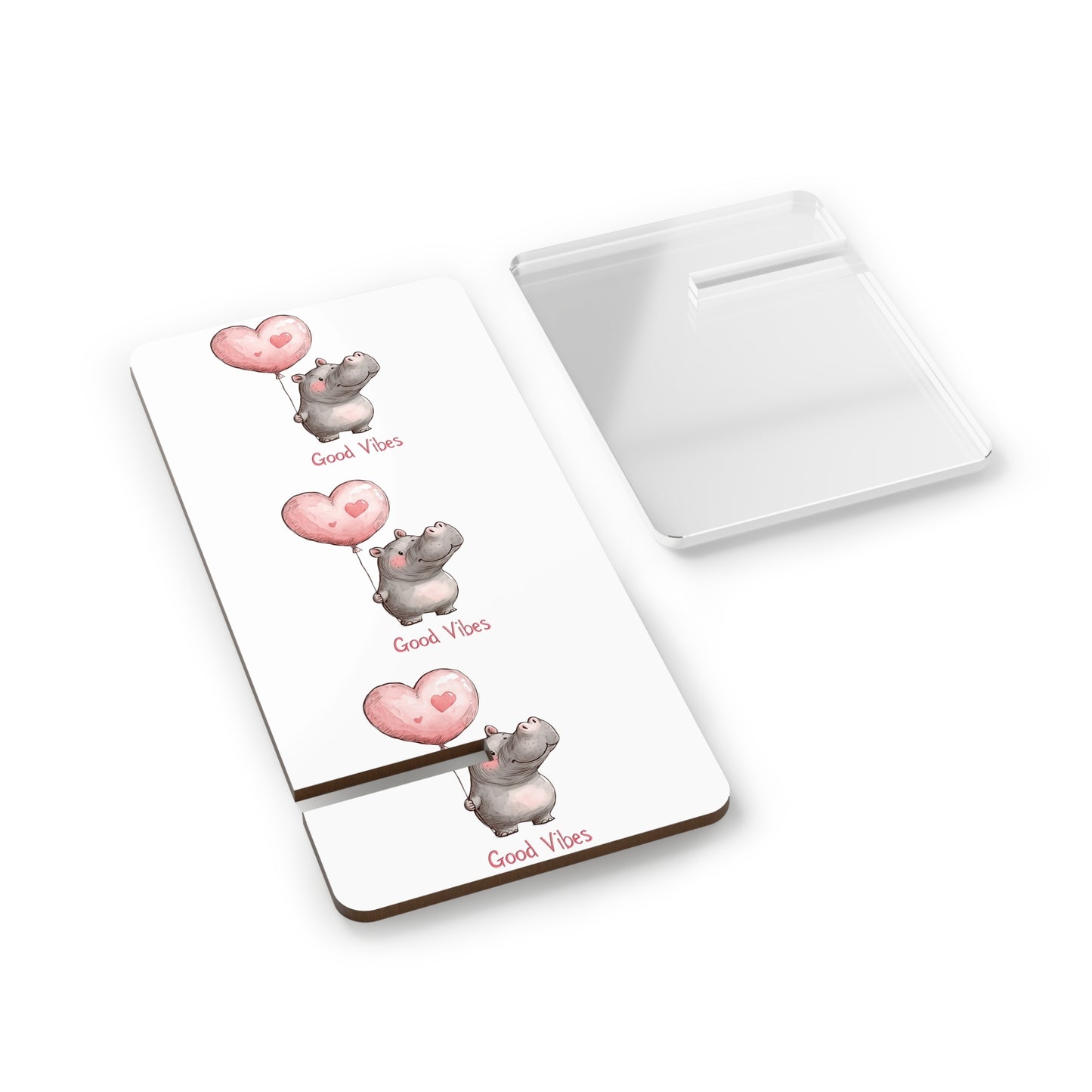 Cute Hippopotamus Mobile Display Stand, Phone Holder, Good Vibes Stand, Desk Organizer, Gift for Kids, Home Office Decor