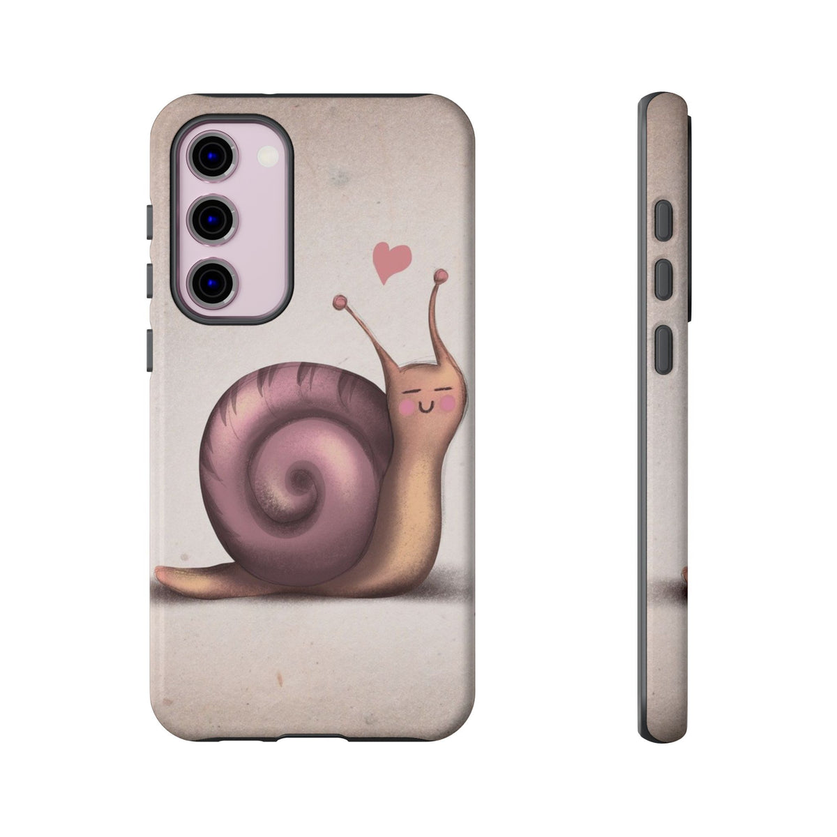 Cute Snail Phone Case — Pink Heart Cartoon Protective iPhone Cover