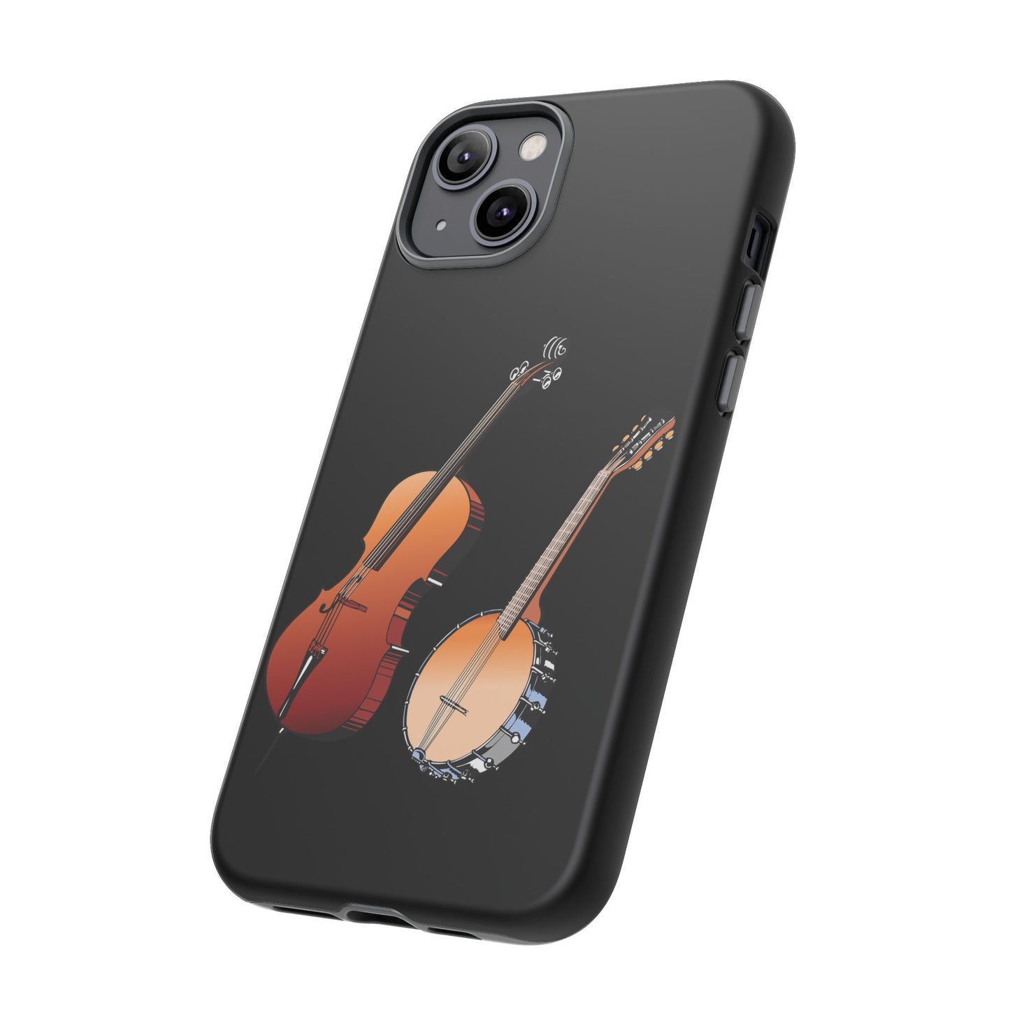 Musical Instrument Phone Case - Violin & Banjo Design, Music Lover Gift, Unique Phone Cover, Holiday Gift, Durable Tough Cases