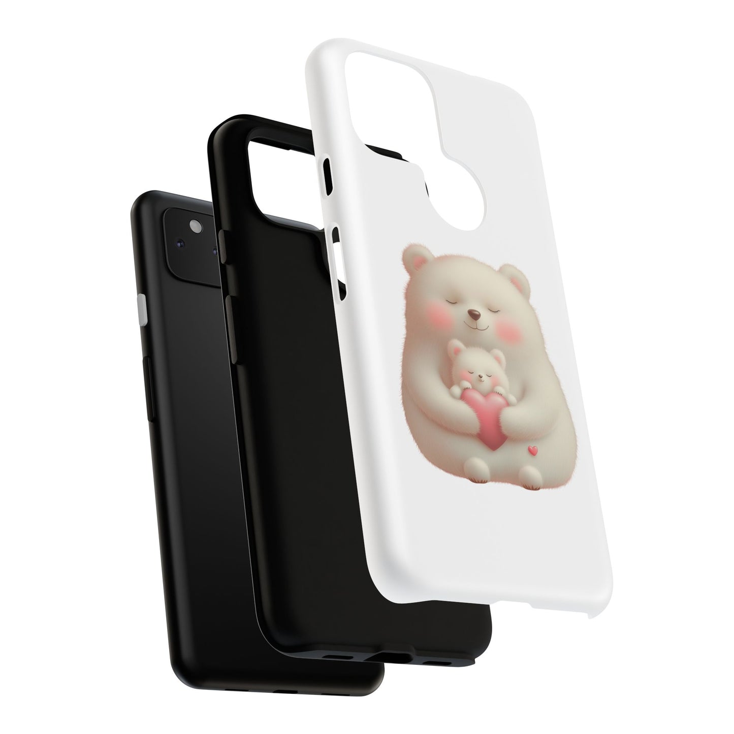 Cute Bear Phone Case, Tough Cases, Animal Lover Gift, Kids Accessories, Mother’s Day, Heartwarming Design