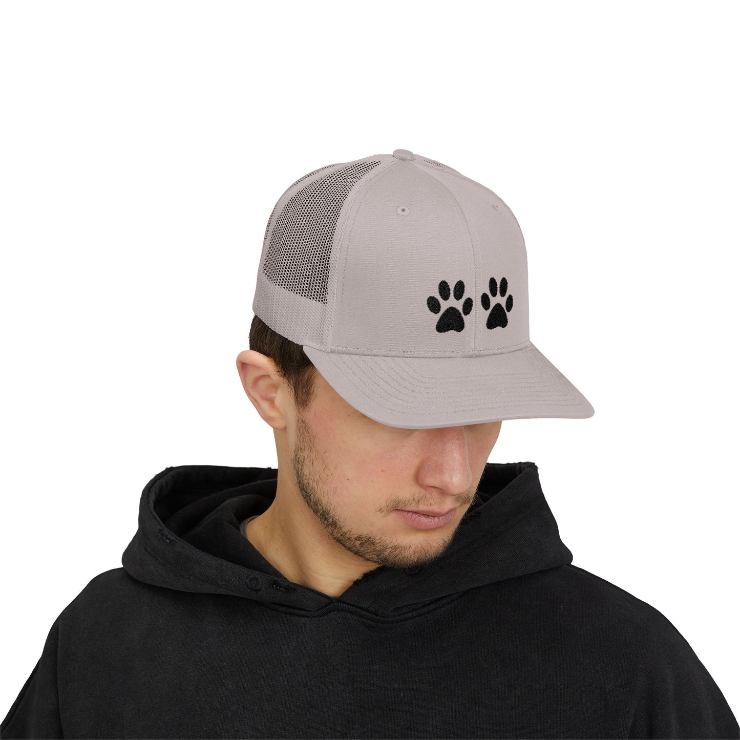 Paw Print Snapback Trucker Cap - Dog Lovers Hat, Pet Dad Gift, Adjustable Cap for Animal Lovers, Outdoor Activities, Casual Wear