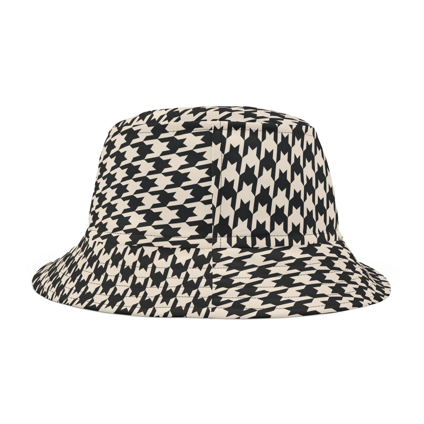 Chic Houndstooth Bucket Hat, Trendy Hat for Summer, Fashion Accessory, Gift for Her, Beach Style, Festival Ready