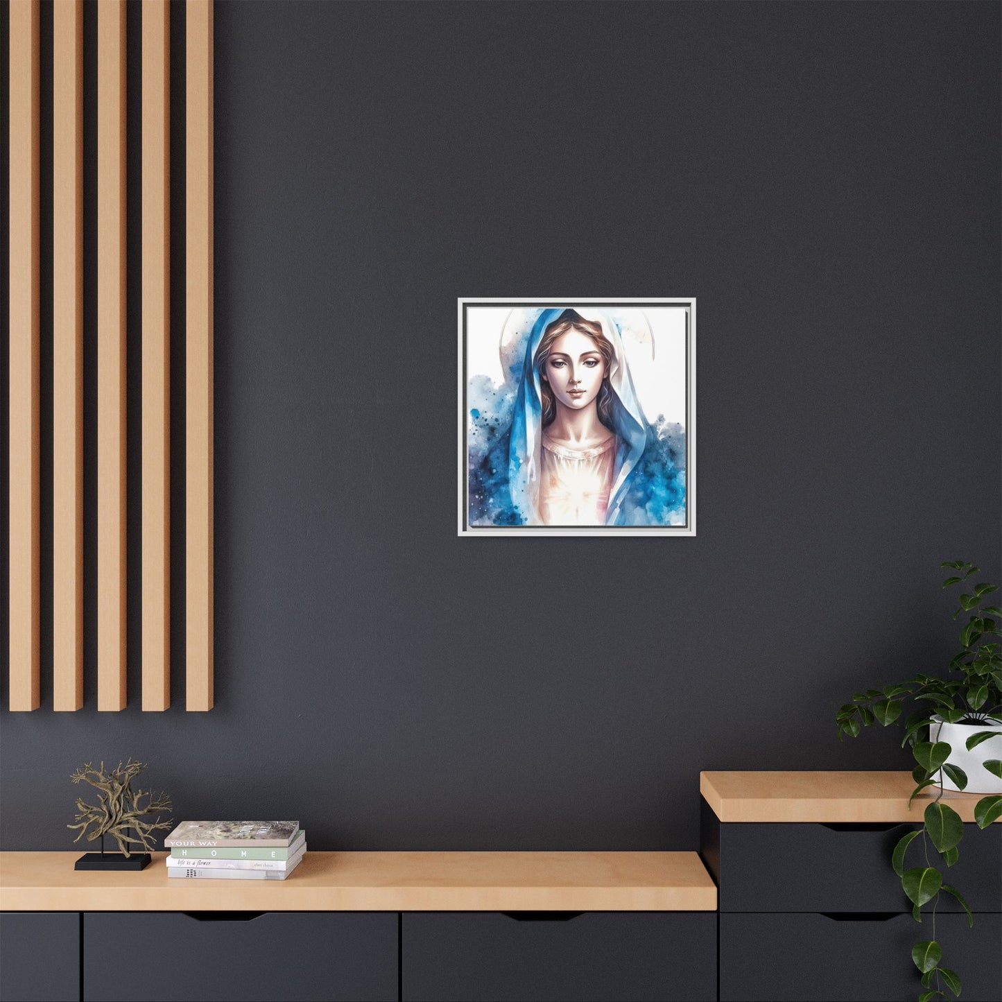 Framed Canvas Art Print, Spiritual Decor, Religious Artwork, Wall Decor, Gift for Faith, Elegant Home Decoration
