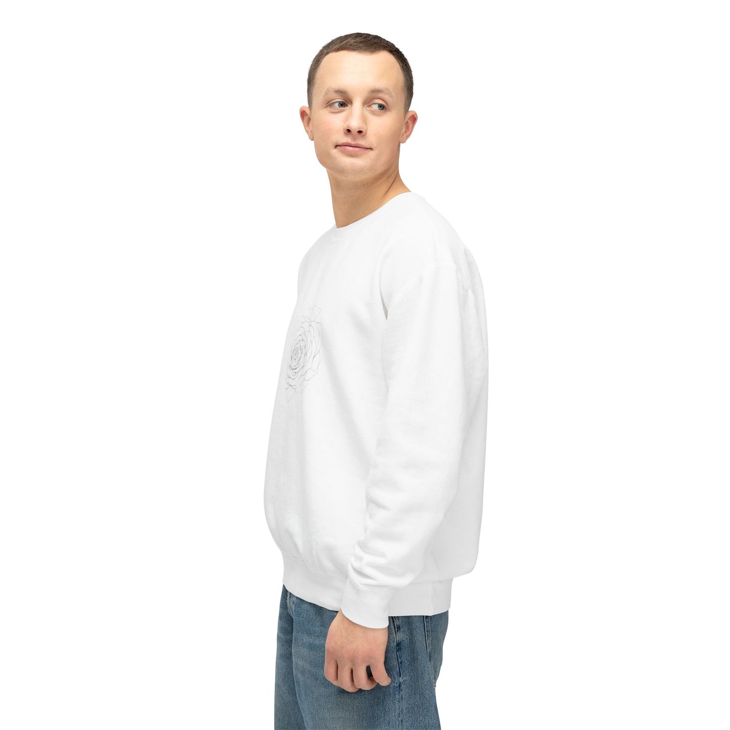 Minimalist Floral Crewneck Sweatshirt, Cozy Unisex Pullover, Casual Spring Apparel, Perfect Gift for Her, Everyday Comfort