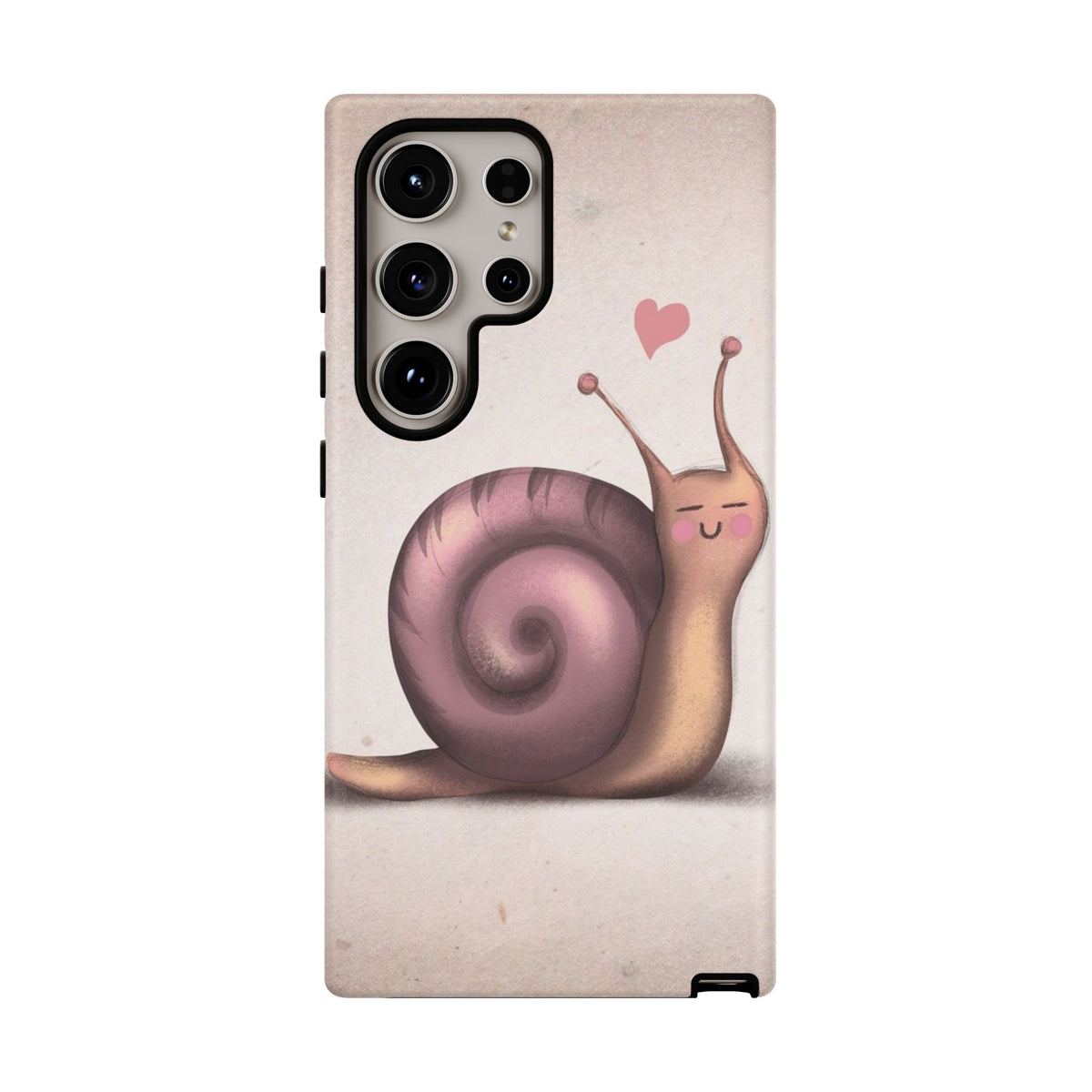 Cute Snail Phone Case — Pink Heart Cartoon Protective iPhone Cover
