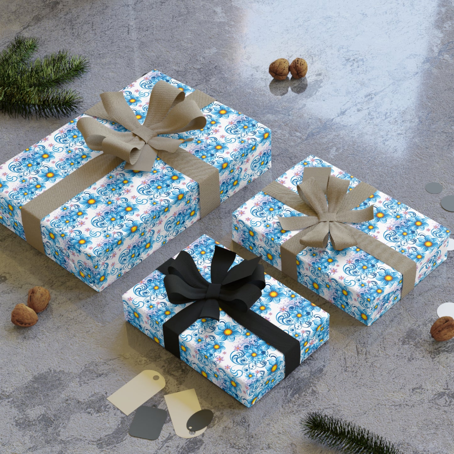 Whimsical Gift Wrapping Paper Roll, Decorative Wrap for Birthdays, Christmas, Eco-Friendly Gift Wrap, Unique Presents