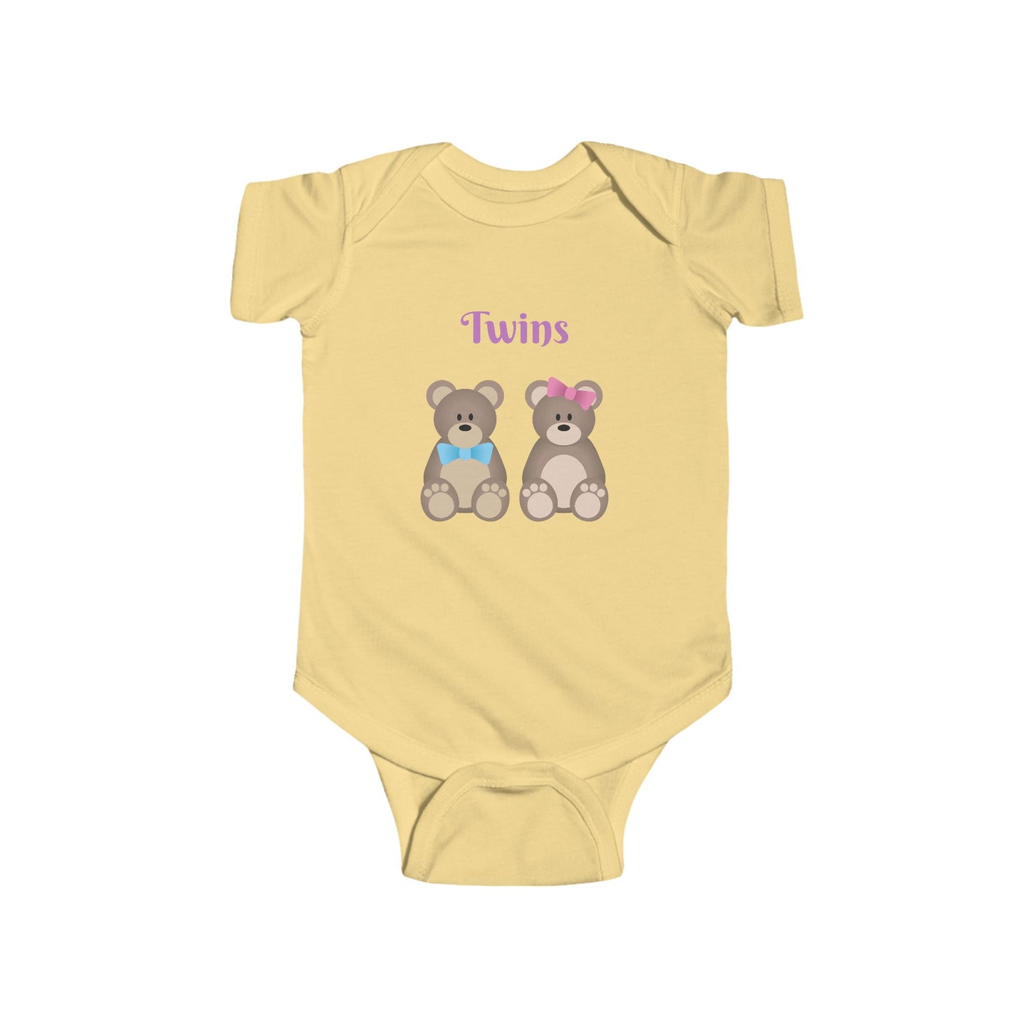 Twins Bear-Themed Infant Bodysuit, Cute Baby Onesie, Gift for New Parents, Baby Shower, Twin Celebration Outfit, Adorable Baby Clothing