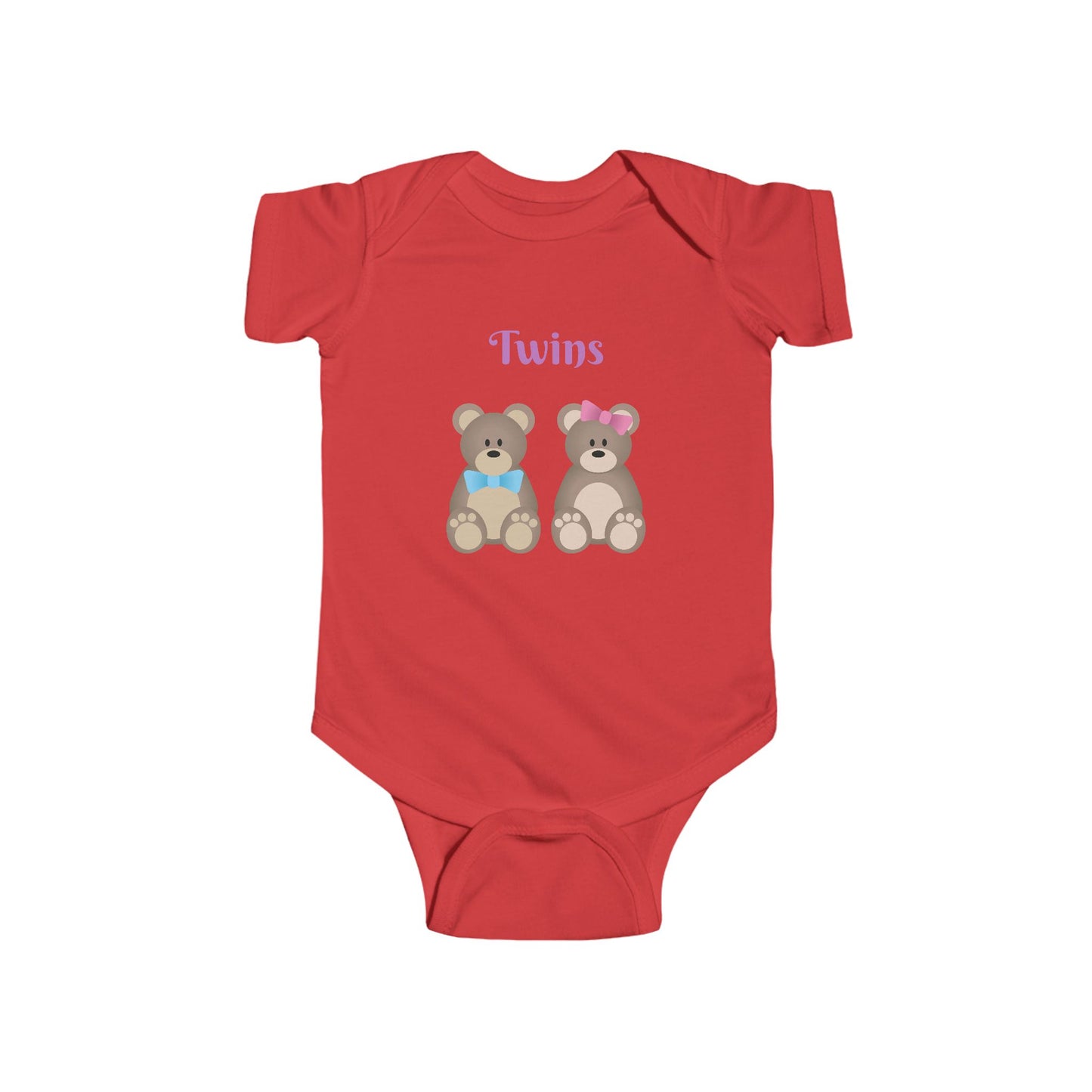Twins Bear-Themed Infant Bodysuit, Cute Baby Onesie, Gift for New Parents, Baby Shower, Twin Celebration Outfit, Adorable Baby Clothing