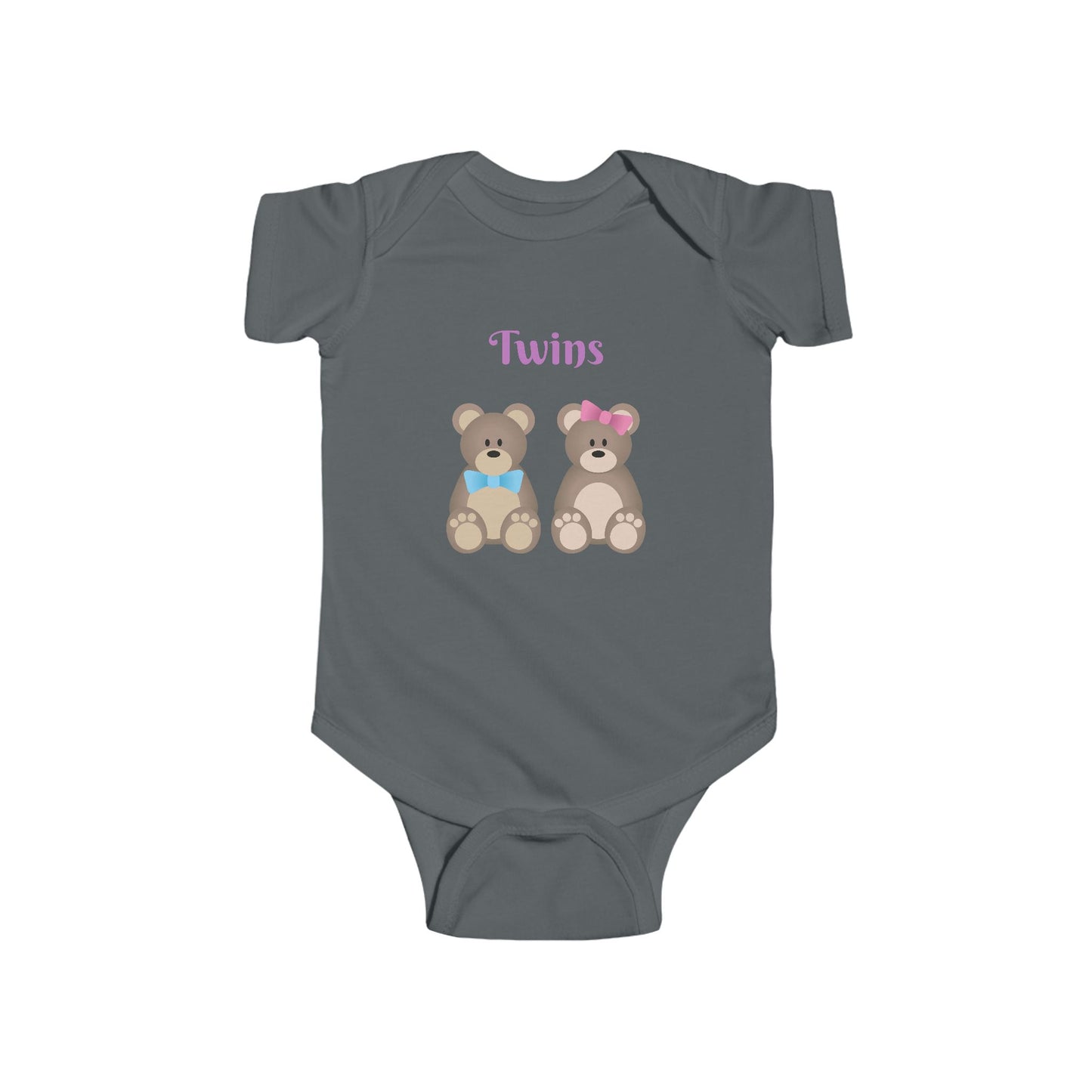 Twins Bear-Themed Infant Bodysuit, Cute Baby Onesie, Gift for New Parents, Baby Shower, Twin Celebration Outfit, Adorable Baby Clothing