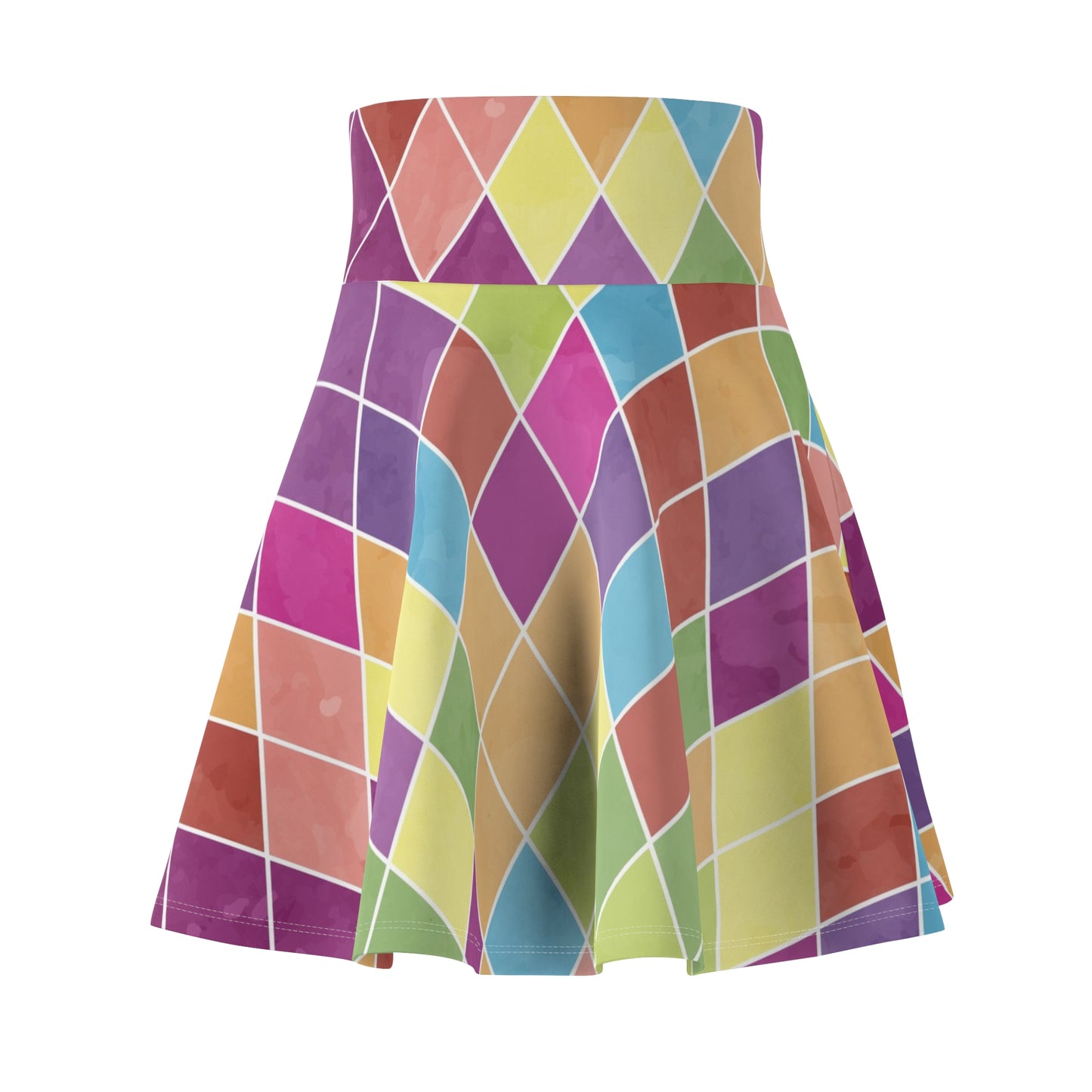 Colorful Women's Skater Skirt - Bright Patterned AOP, Summer Fashion