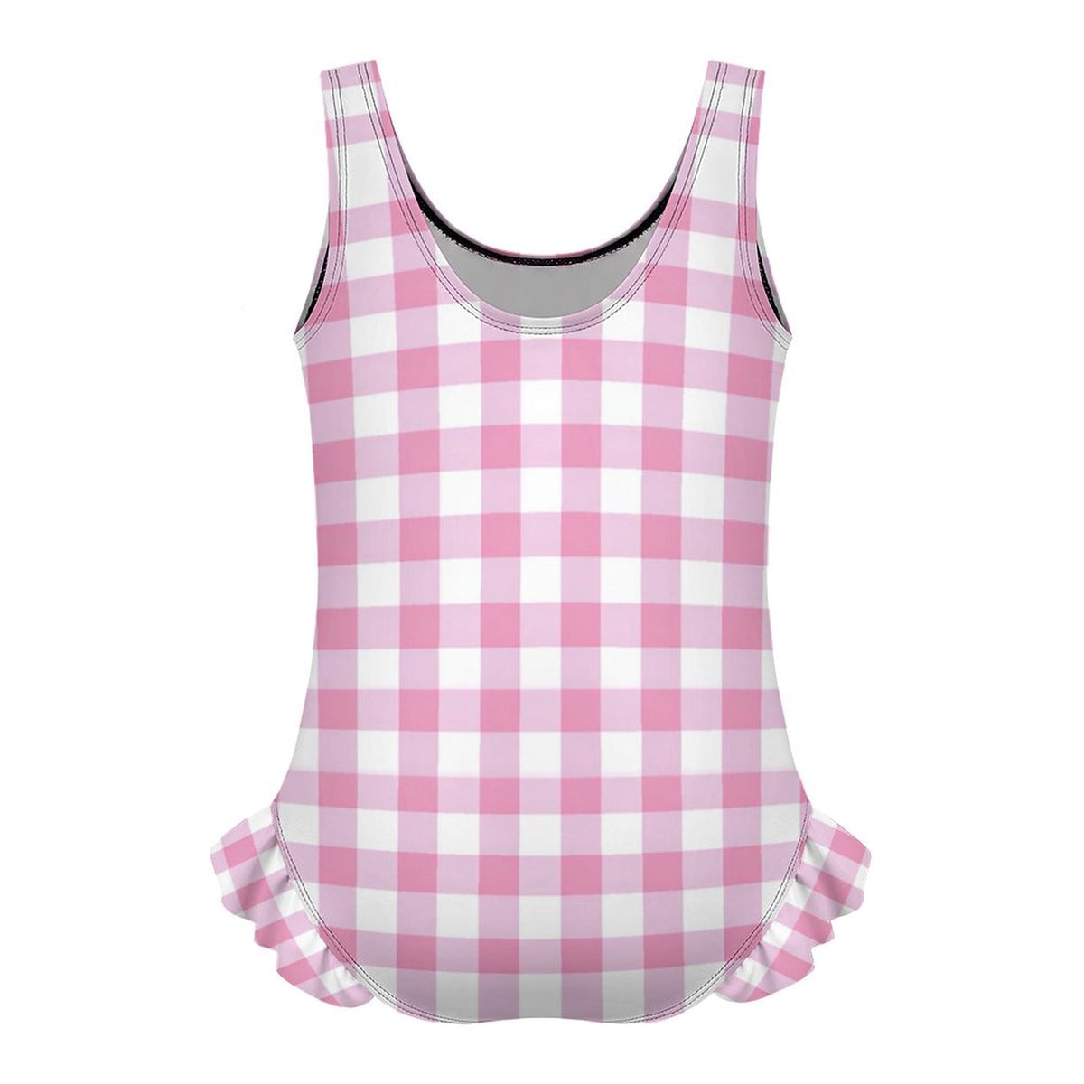 Girls Ruffle Trim One Piece Swimwear