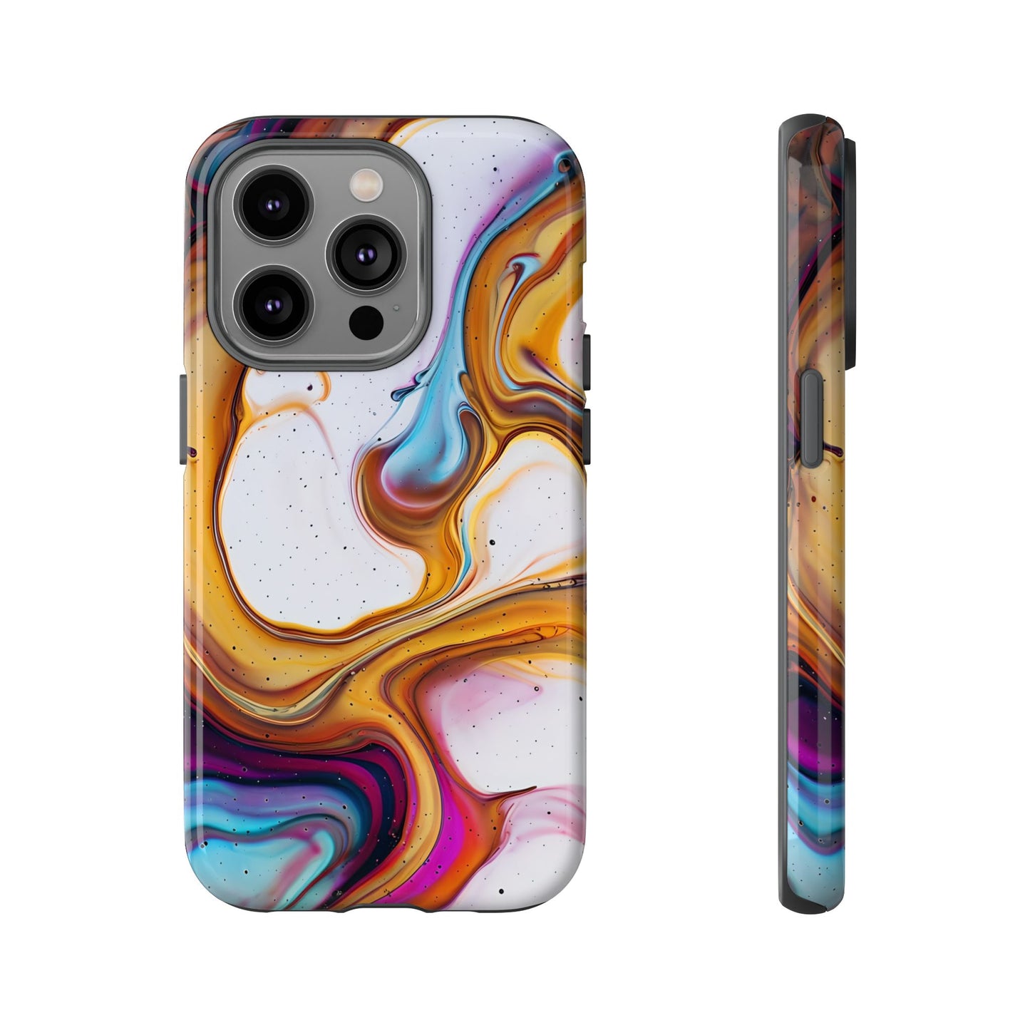 Artistic Phone Case, Tough Cases with Colorful Marble Design