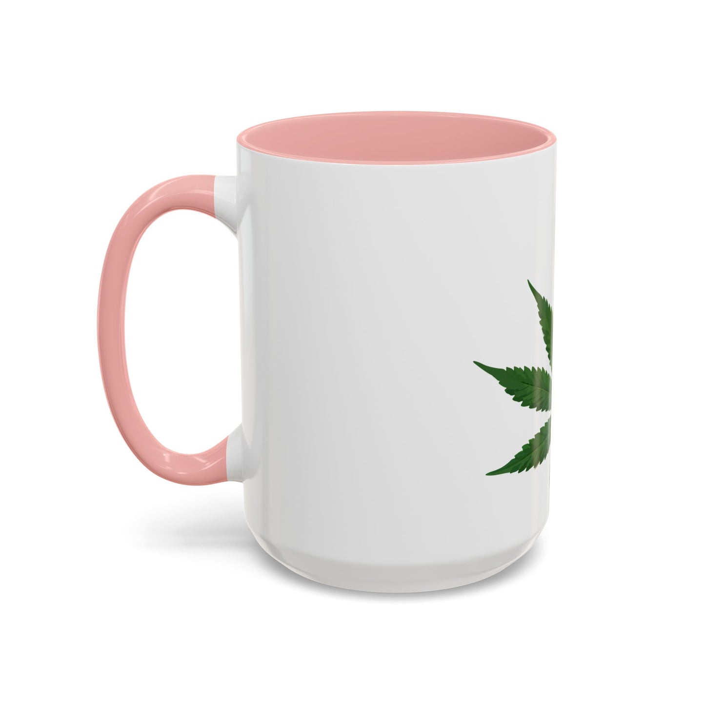 Marijuana Leaf Accent Coffee Mug | Cannabis Lover's Gift, Unique Coffee Cup, Pothead Mug, Stoner Gift Idea, Greenery Decor