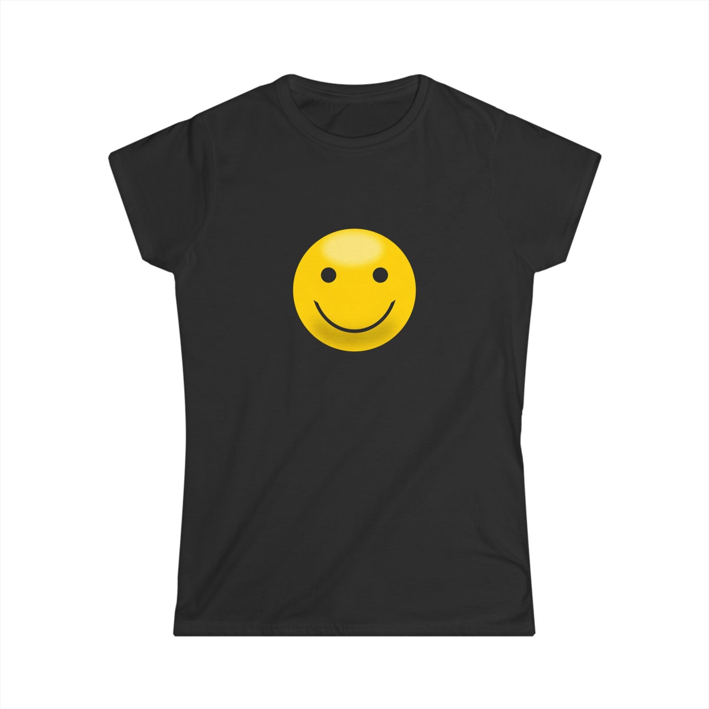 Smiley Face Women's Softstyle Tee, Casual T-Shirt, Happy Graphic Tee, Summer Shirt, Birthday Gift, Everyday Wear