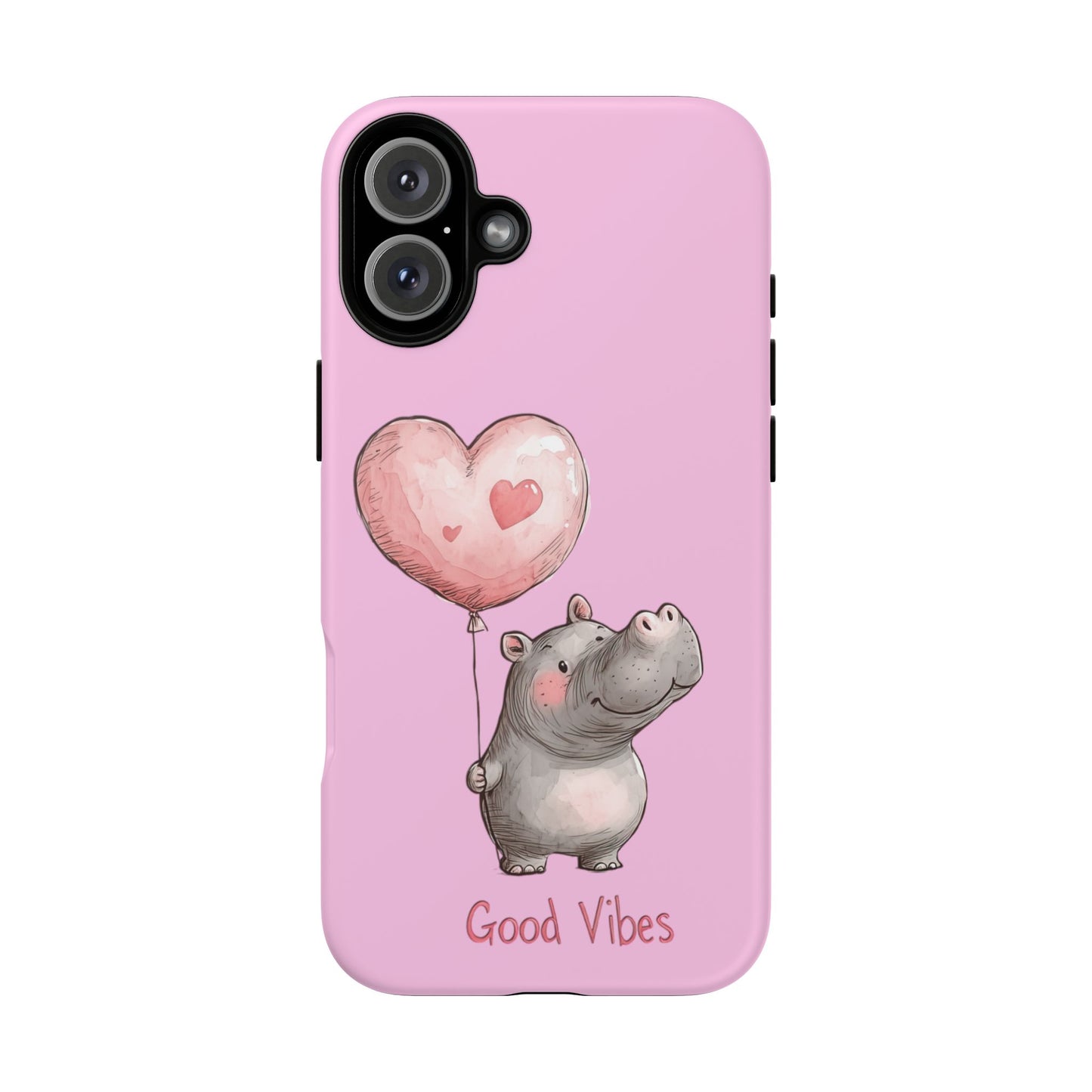 Cute Hippo Phone Case | Good Vibes, Gift for Friends, Cute Phone Accessories, Animal Lover Gift, Happy Phone Cover