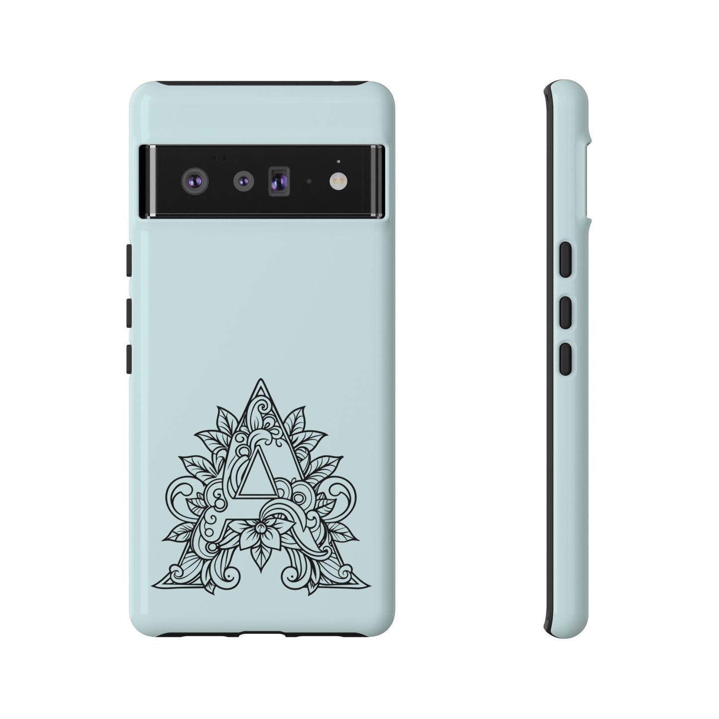Personalized Tough Phone Case, Floral Monogram Cell Phone Cover, Custom Protective Case, Unique Gift, Birthday, Graduation