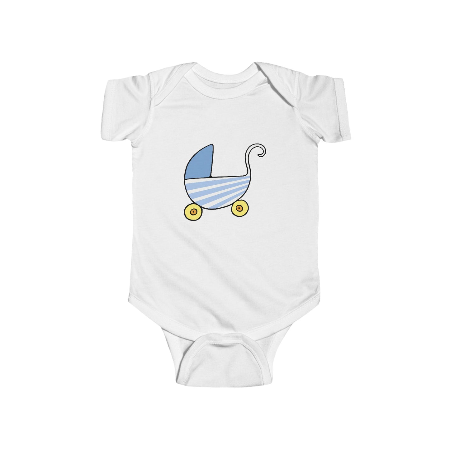 Cute Baby Bodysuit with Stroller Design, Newborn Gift, Baby Shower Outfit, Infant Clothing, Toddler Apparel, Spring/Summer Wear