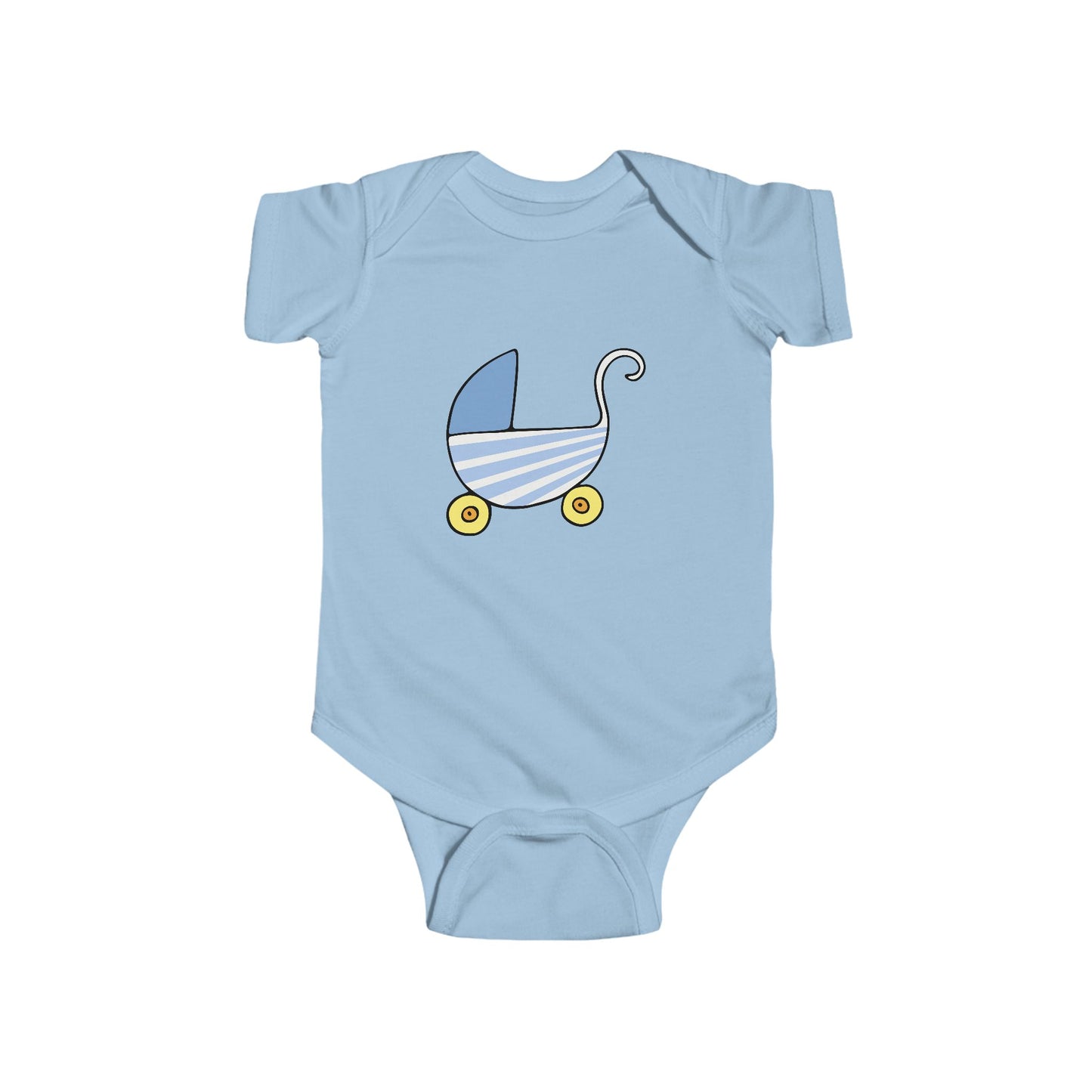 Cute Baby Bodysuit with Stroller Design, Newborn Gift, Baby Shower Outfit, Infant Clothing, Toddler Apparel, Spring/Summer Wear