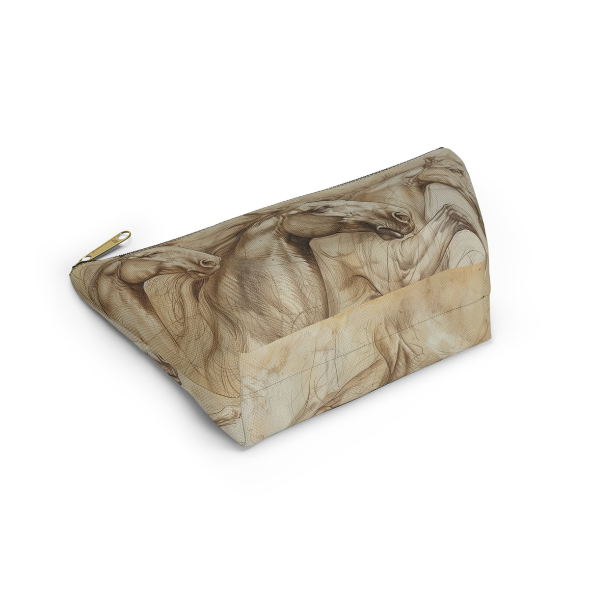 Horse Run Accessory Pouch — Equestrian Makeup & Travel T-Bottom Bag