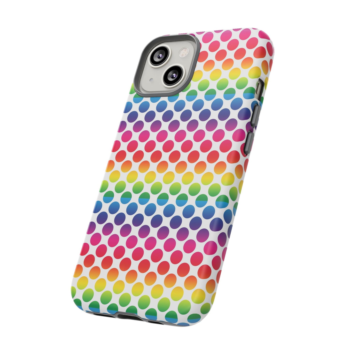 Rainbow Dot Phone Case, Colorful Phone Cover, Fun Phone Accessory, Gift for Friends, Trendy Mobile Case