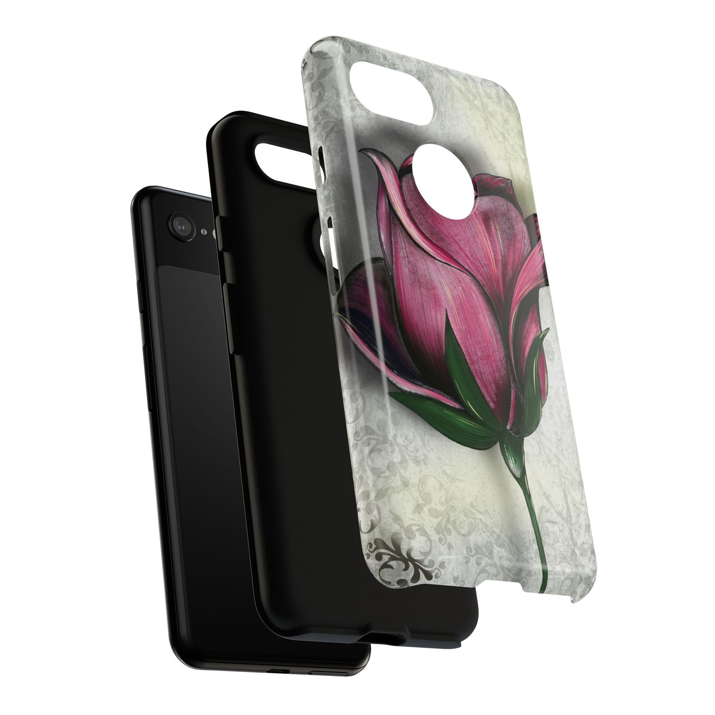 Rose Phone Case – Tough Cases, Floral Phone Cover, Gift for Her, Minimalist Design, Nature Lover's Accessory, Birthday Gift Idea