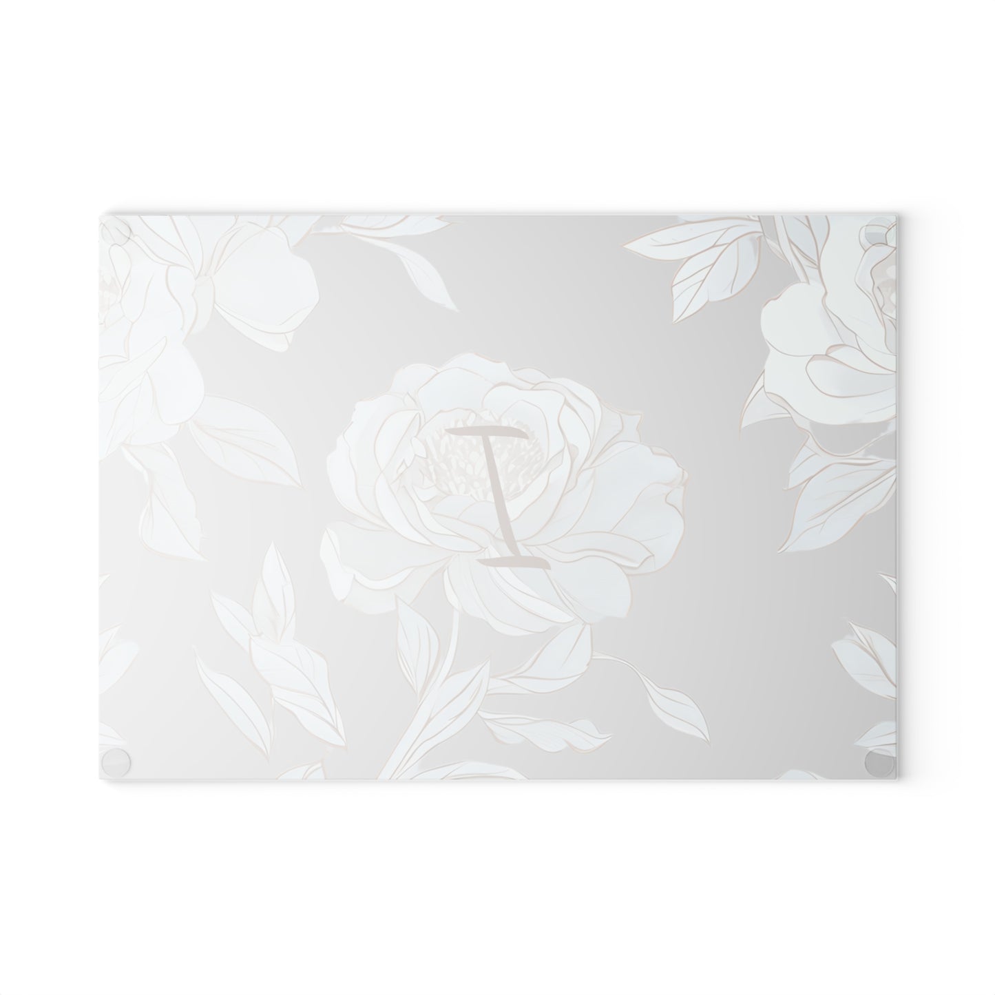Personalized Floral Glass Cutting Board, Custom Kitchen Decor, Gift for Her, Wedding Gift, Housewarming Present